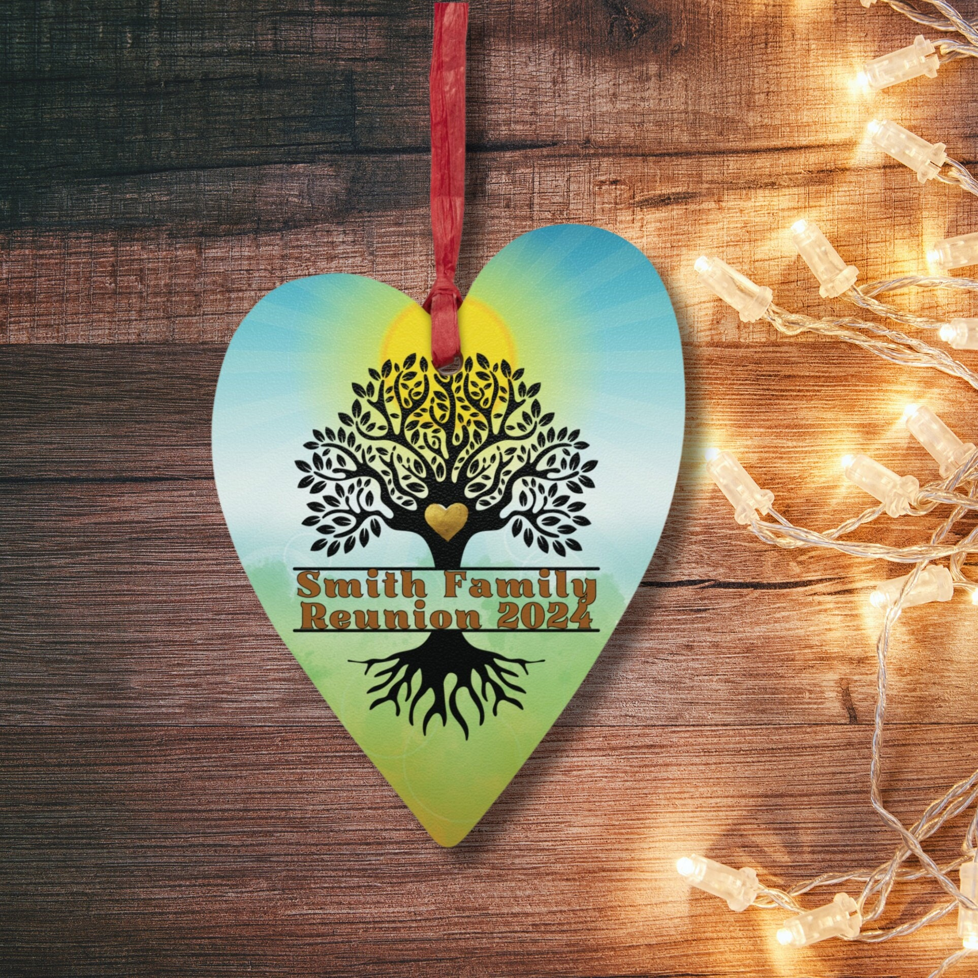 Personalized Family Reunion Ornament with Custom Name and Date