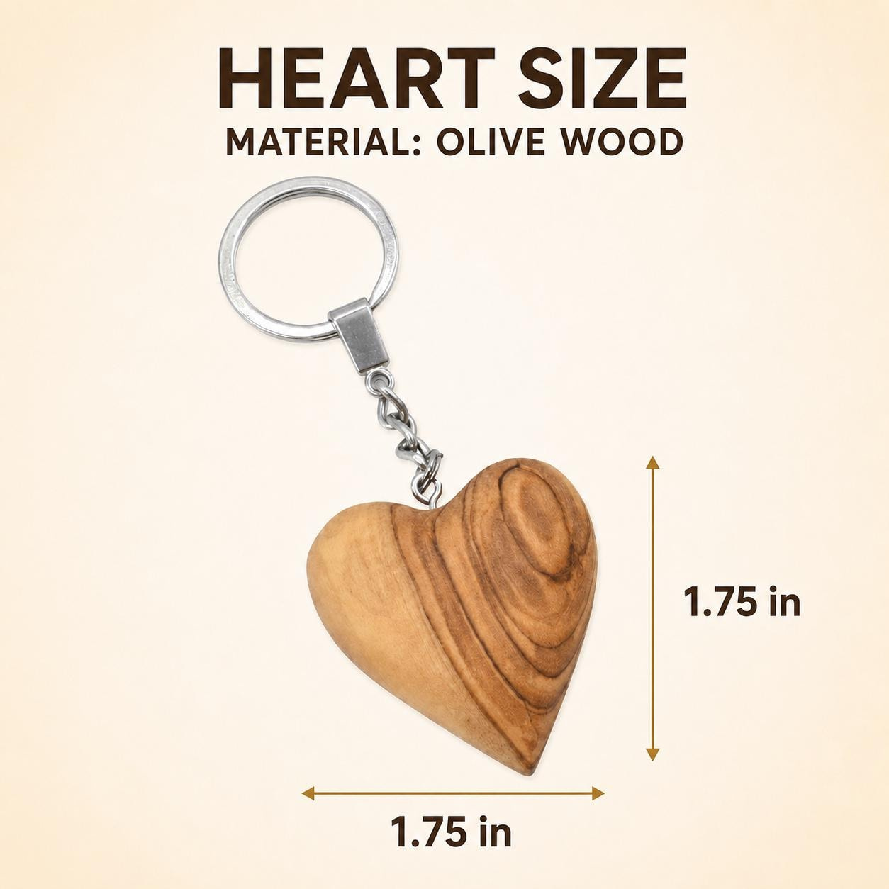 Handmade Olive Wood Heart Keychain from Bethlehem - Holy Land Christian Gift 1 - MeasureMason Handmade Olive Wood Heart Keychain from Bethlehem - Holy Land Christian Gift 1