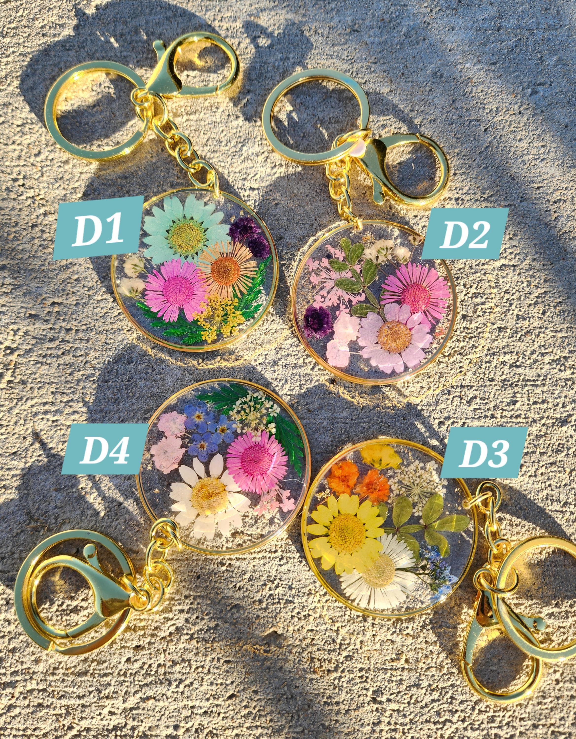 Handmade Dried Flower Resin Keychain – Real Pressed Floral Gift for Her 2 - MeasureMason Handmade Dried Flower Resin Keychain – Real Pressed Floral Gift for Her 2