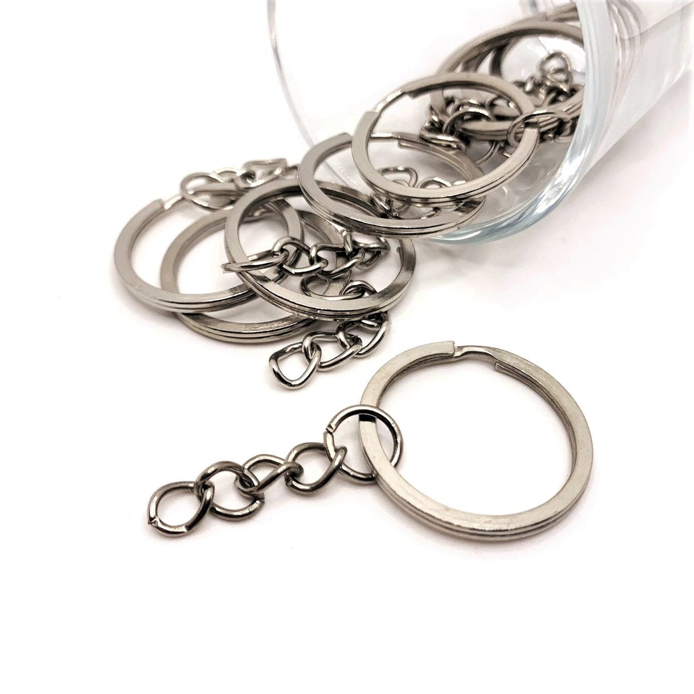 Bulk Silver Split Rings - Key Chain Finding Starter Base for Jewelry Making & Crafting Bulk Silver Split Rings - Key Chain Finding Starter Base for Jewelry Making & Crafting