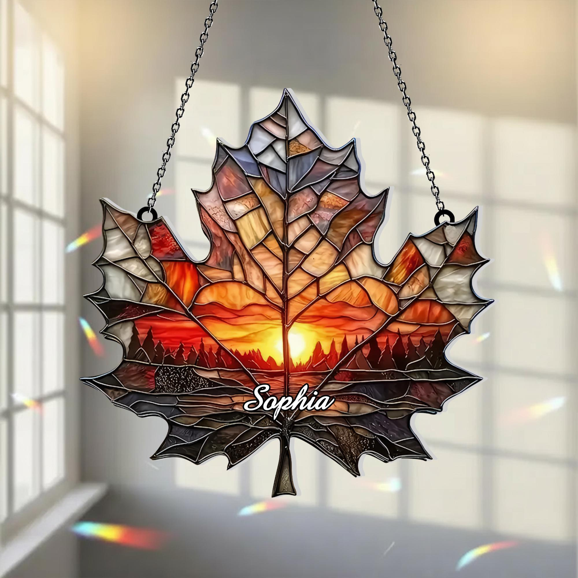 Maple Leaf Autumn Acrylic Ornament, Fall Window Suncatcher Hanging, Cozy Home Decor, Garden Decoration, Seasonal Gift 1 - MeasureMason Maple Leaf Autumn Acrylic Ornament, Fall Window Suncatcher Hanging, Cozy Home Decor, Garden Decoration, Seasonal Gift 1
