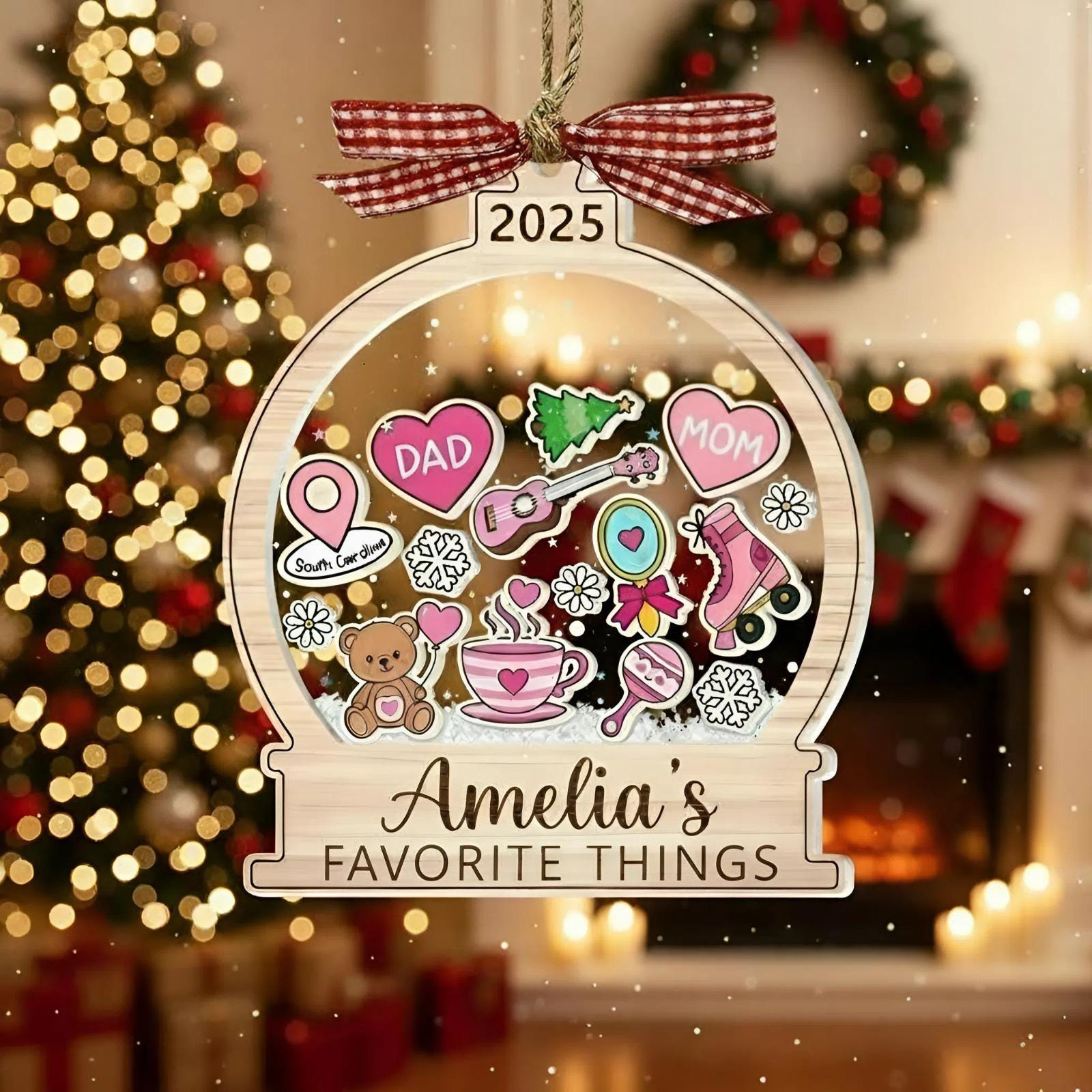 Personalized Kids Christmas Ornament - Wooden & Acrylic Custom Name Keepsake 1 - MeasureMason Personalized Kids Christmas Ornament - Wooden & Acrylic Custom Name Keepsake 1