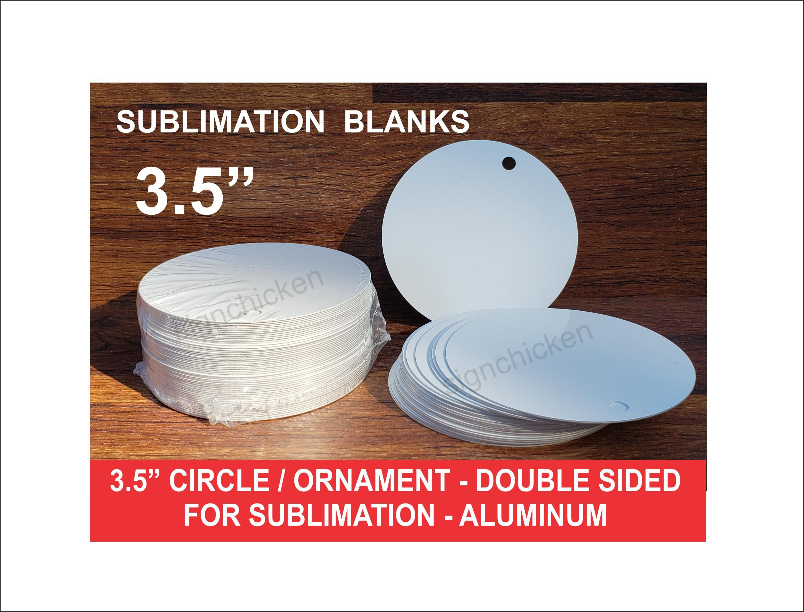 Aluminum Circle Blanks for Sublimation – White Coated Double-Sided Sign Making Discs Aluminum Circle Blanks for Sublimation – White Coated Double-Sided Sign Making Discs