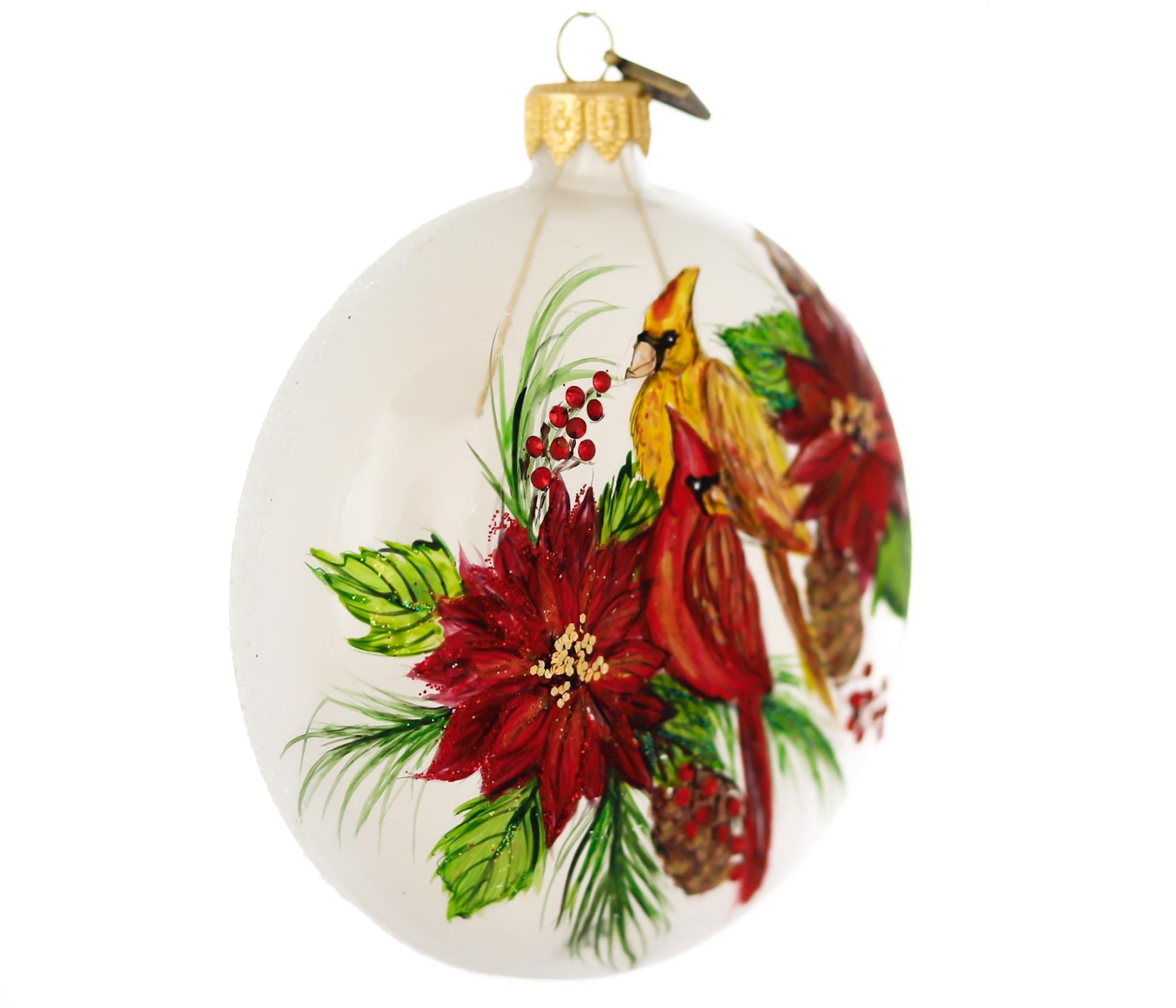 Hand Painted Glass Cardinal Bird Medallion Ornament – Polish Christmas Decoration, 10 cm 4 - MeasureMason Hand Painted Glass Cardinal Bird Medallion Ornament – Polish Christmas Decoration, 10 cm 4