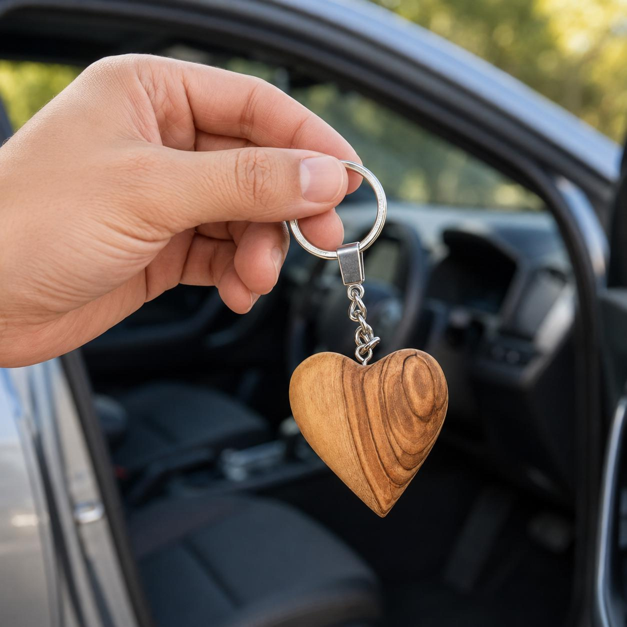 Handmade Olive Wood Heart Keychain from Bethlehem - Holy Land Christian Gift 4 - MeasureMason Handmade Olive Wood Heart Keychain from Bethlehem - Holy Land Christian Gift 4