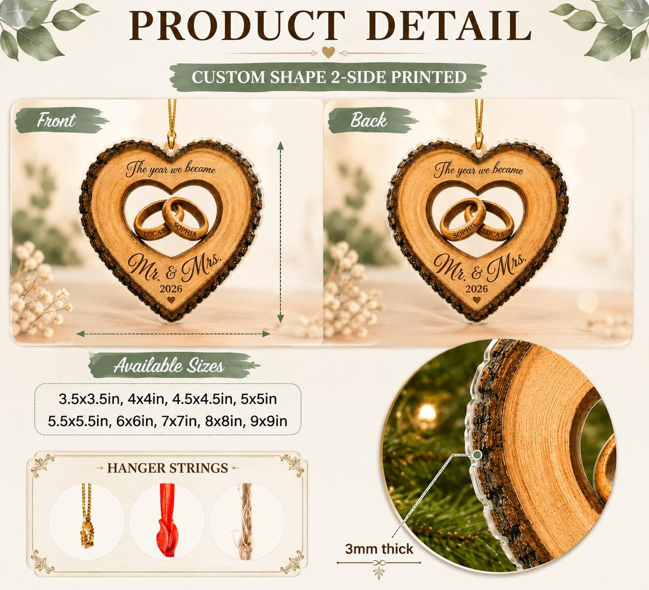 Custom Name Gardening Lover Christmas Ornament 2026 - 2D Flat Acrylic Wooden Decor - Plant Mom Garden Tool Keepsake Gift 3 - MeasureMason Custom Name Gardening Lover Christmas Ornament 2026 - 2D Flat Acrylic Wooden Decor - Plant Mom Garden Tool Keepsake Gift 3