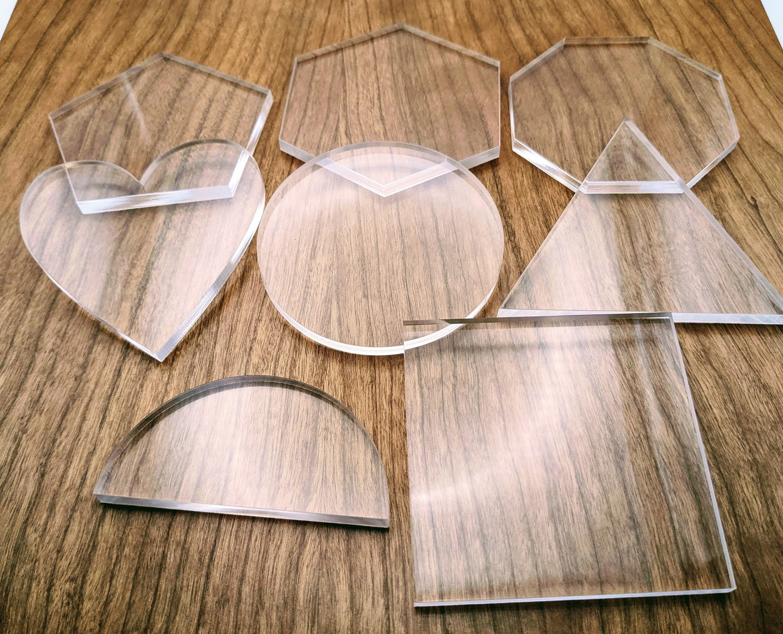 Clear Cast Acrylic Craft Shapes - Laser Cut Blanks for DIY Projects