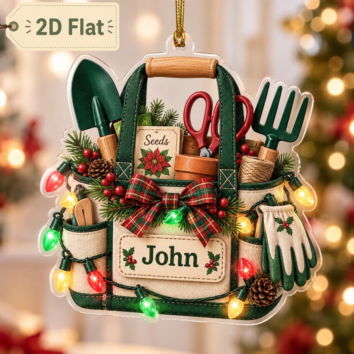 Custom Name Gardening Lover Christmas Ornament 2026 - 2D Flat Acrylic Wooden Decor - Plant Mom Garden Tool Keepsake Gift 1 - MeasureMason Custom Name Gardening Lover Christmas Ornament 2026 - 2D Flat Acrylic Wooden Decor - Plant Mom Garden Tool Keepsake Gift 1