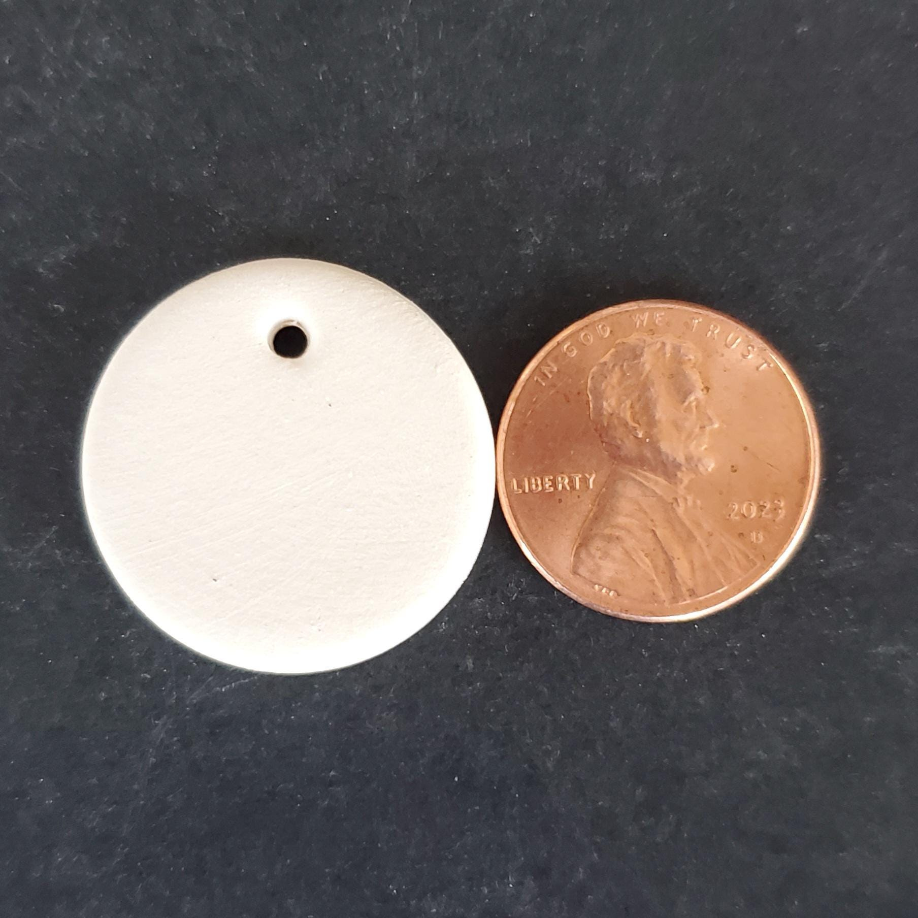 7/8" Blank Ceramic Circle Pendant, Bisque for Paint Glaze, DIY Jewelry 3 - MeasureMason 7/8" Blank Ceramic Circle Pendant, Bisque for Paint Glaze, DIY Jewelry 3