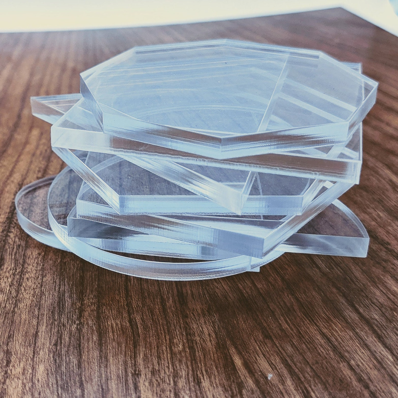 Clear Cast Acrylic Craft Shapes - Laser Cut Blanks for DIY Projects 1 - MeasureMason Clear Cast Acrylic Craft Shapes - Laser Cut Blanks for DIY Projects 1