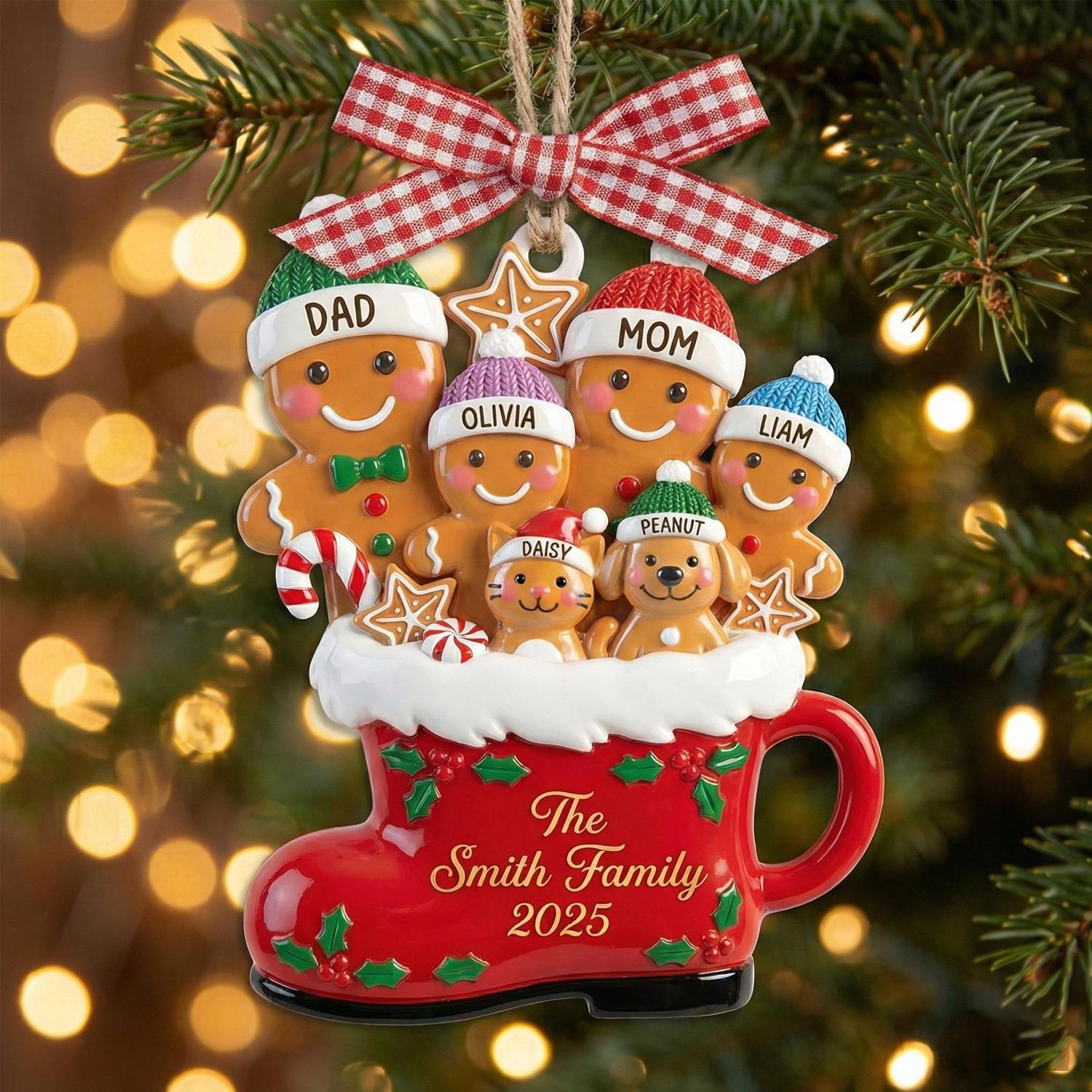 Custom 2D Acrylic Family Name Christmas Ornament - Personalized Holiday Tree Decoration Keepsake 3 - MeasureMason Custom 2D Acrylic Family Name Christmas Ornament - Personalized Holiday Tree Decoration Keepsake 3