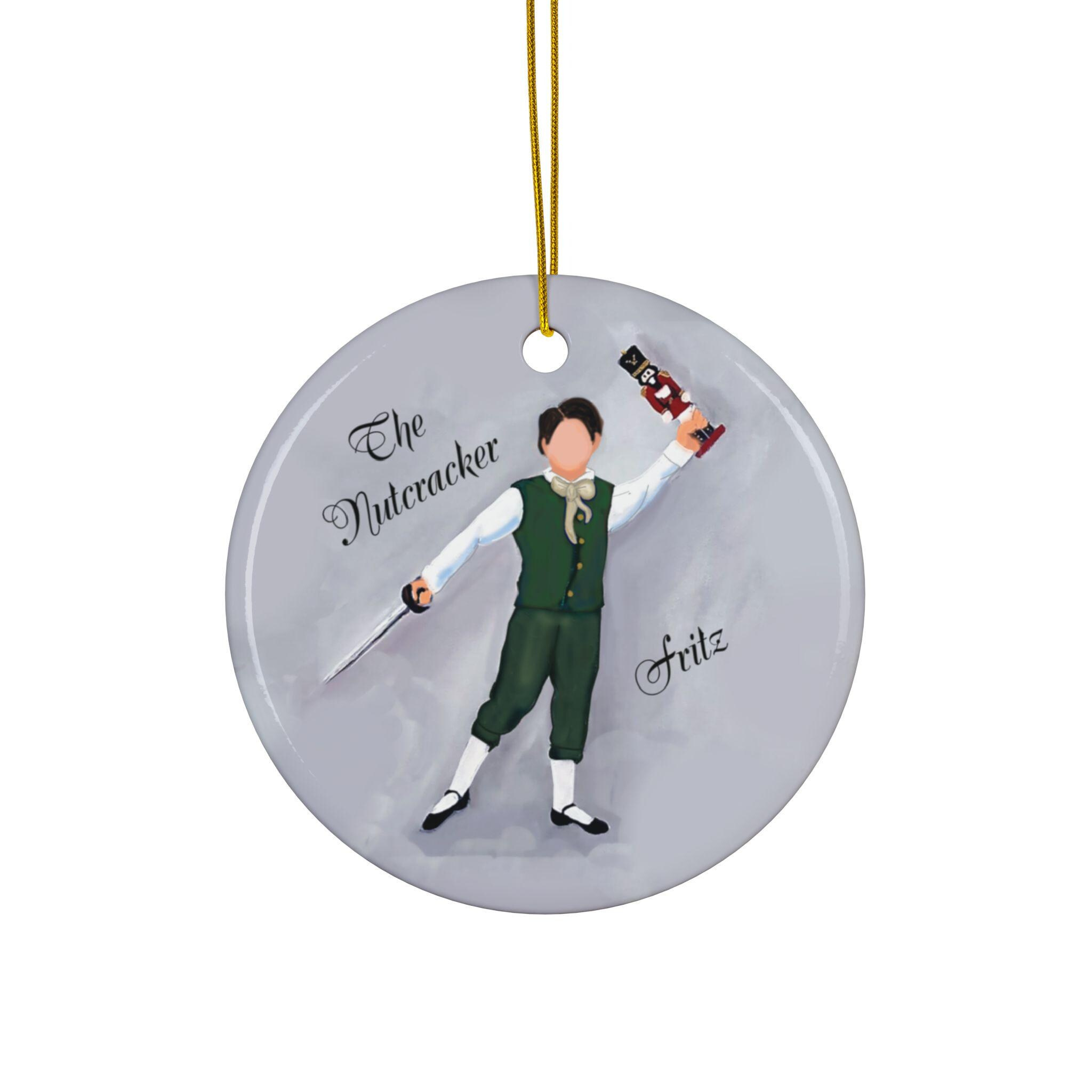 Fritz Nutcracker Ballet Round Porcelain Christmas Ornament Personalized Kim Chambers Original