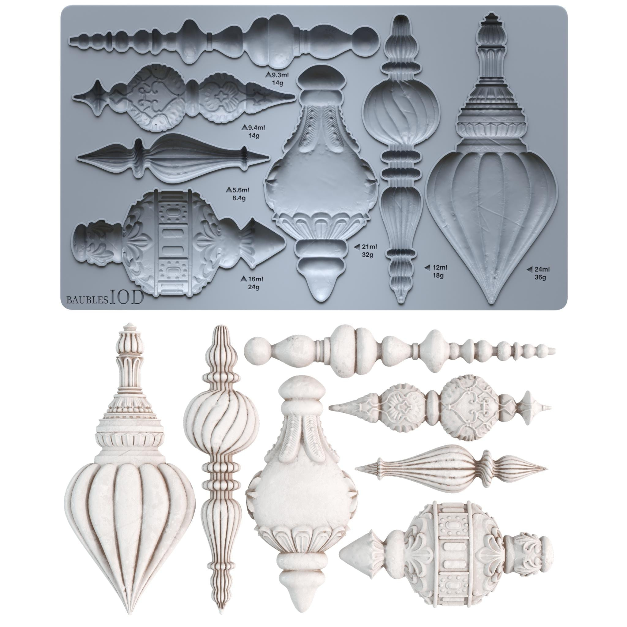 IOD Baubles Decor Mould - Silicone Casting Mould for Holiday Crafts & Home Decor
