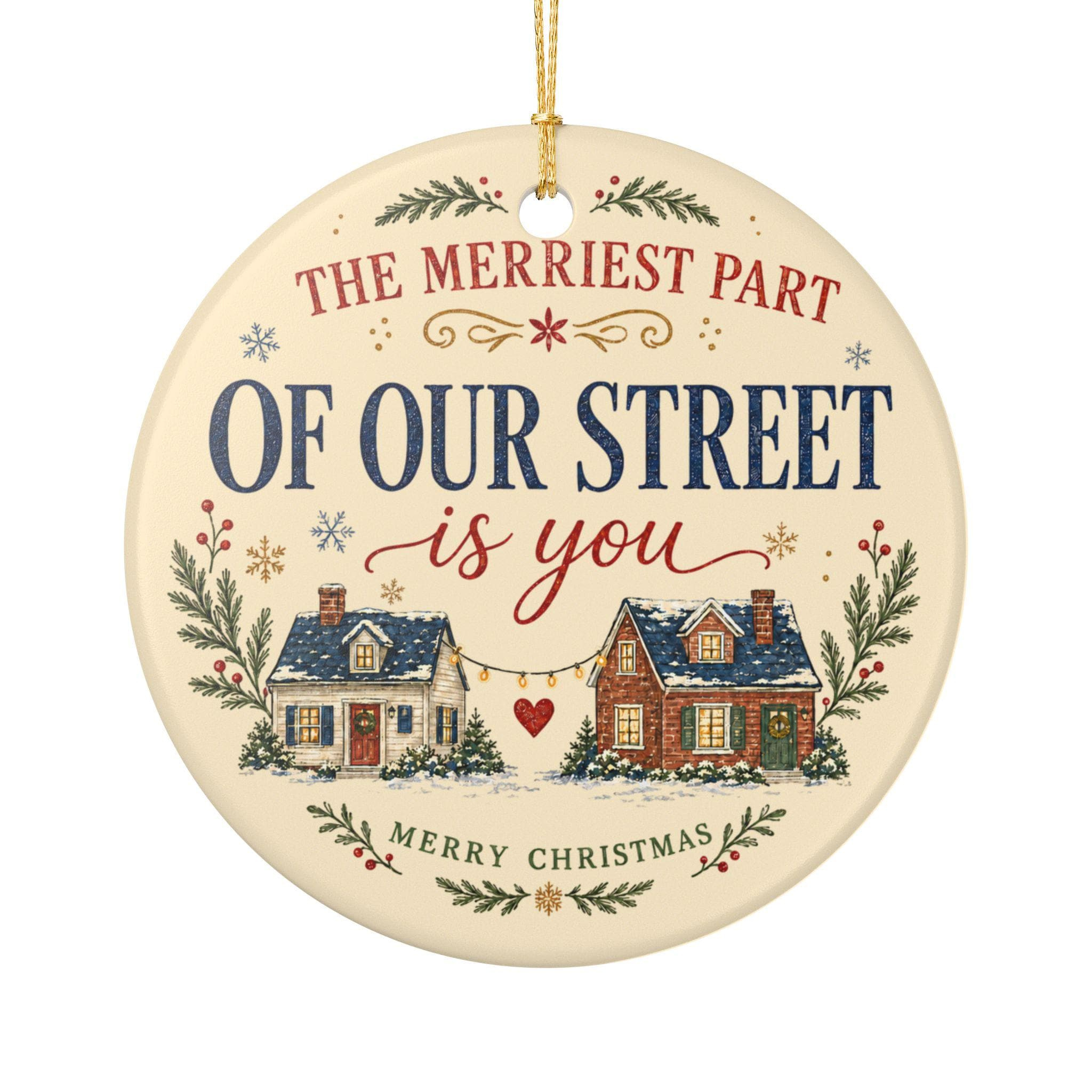 Personalized Family Name Ceramic Christmas Ornament - 2026 Neighbor Keepsake 1 - MeasureMason Personalized Family Name Ceramic Christmas Ornament - 2026 Neighbor Keepsake 1