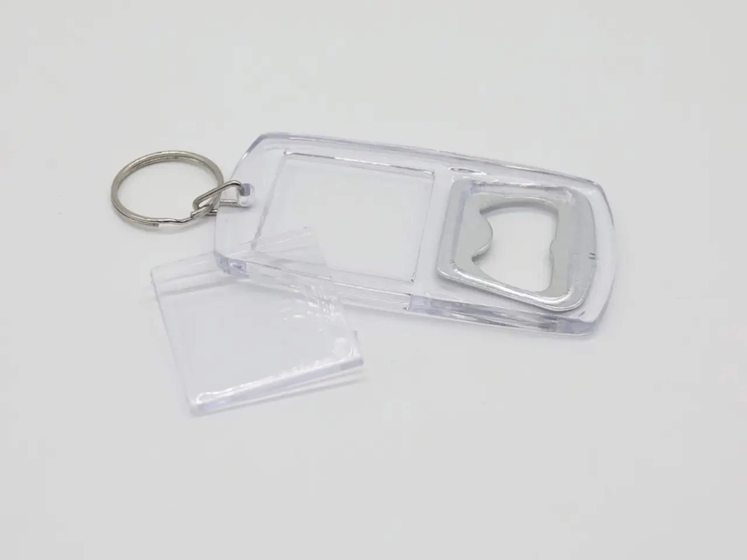 10 Pack Acrylic Keychain Bottle Opener Blanks 45x84mm Sublimation Blank Clear Plexiglass DIY Custom
