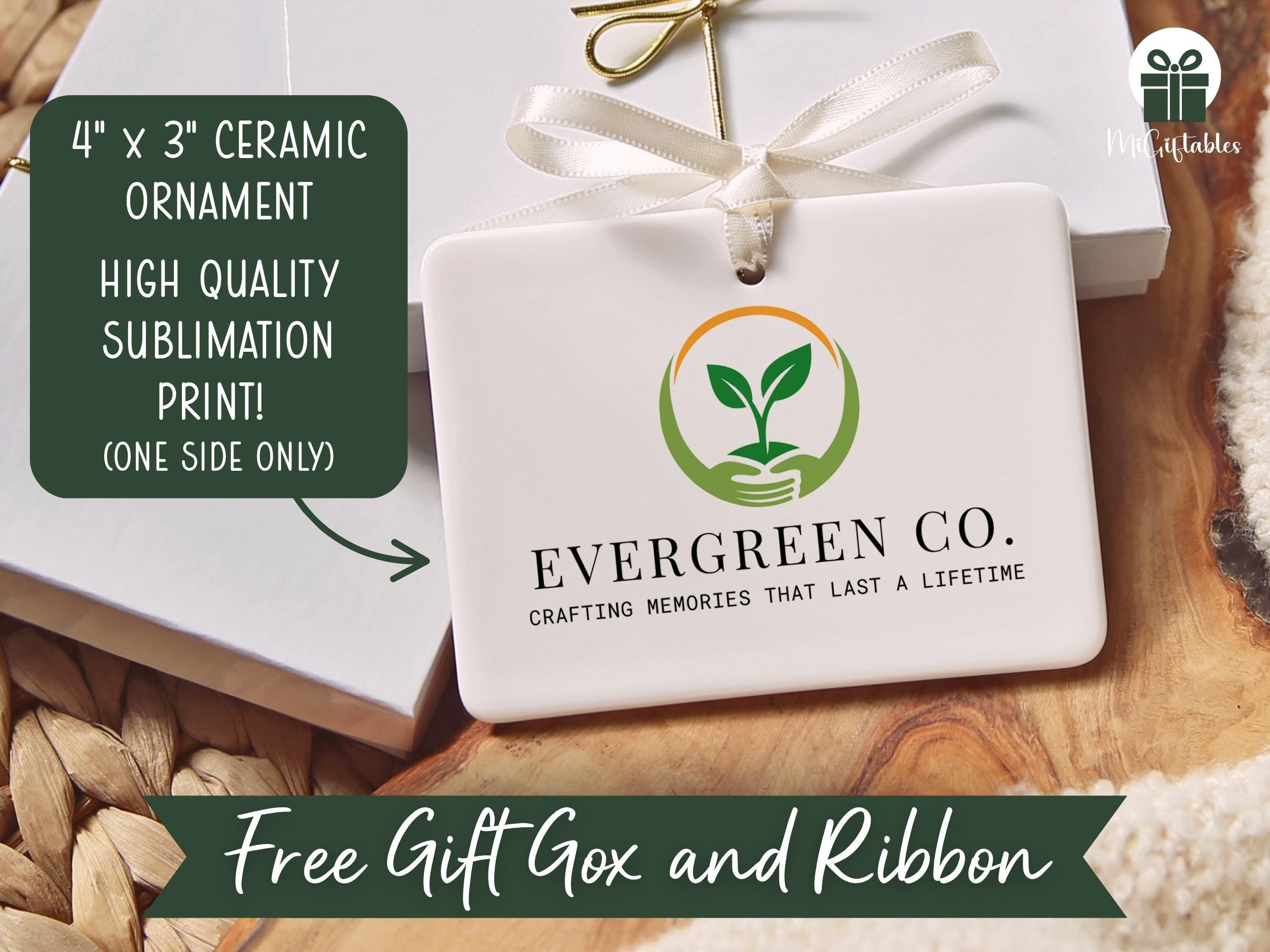 Custom Design Ornament, Personalized Company Logo Christmas Ornament, Rectangle Photo Ornament Business Gift 2 - MeasureMason Custom Design Ornament, Personalized Company Logo Christmas Ornament, Rectangle Photo Ornament Business Gift 2