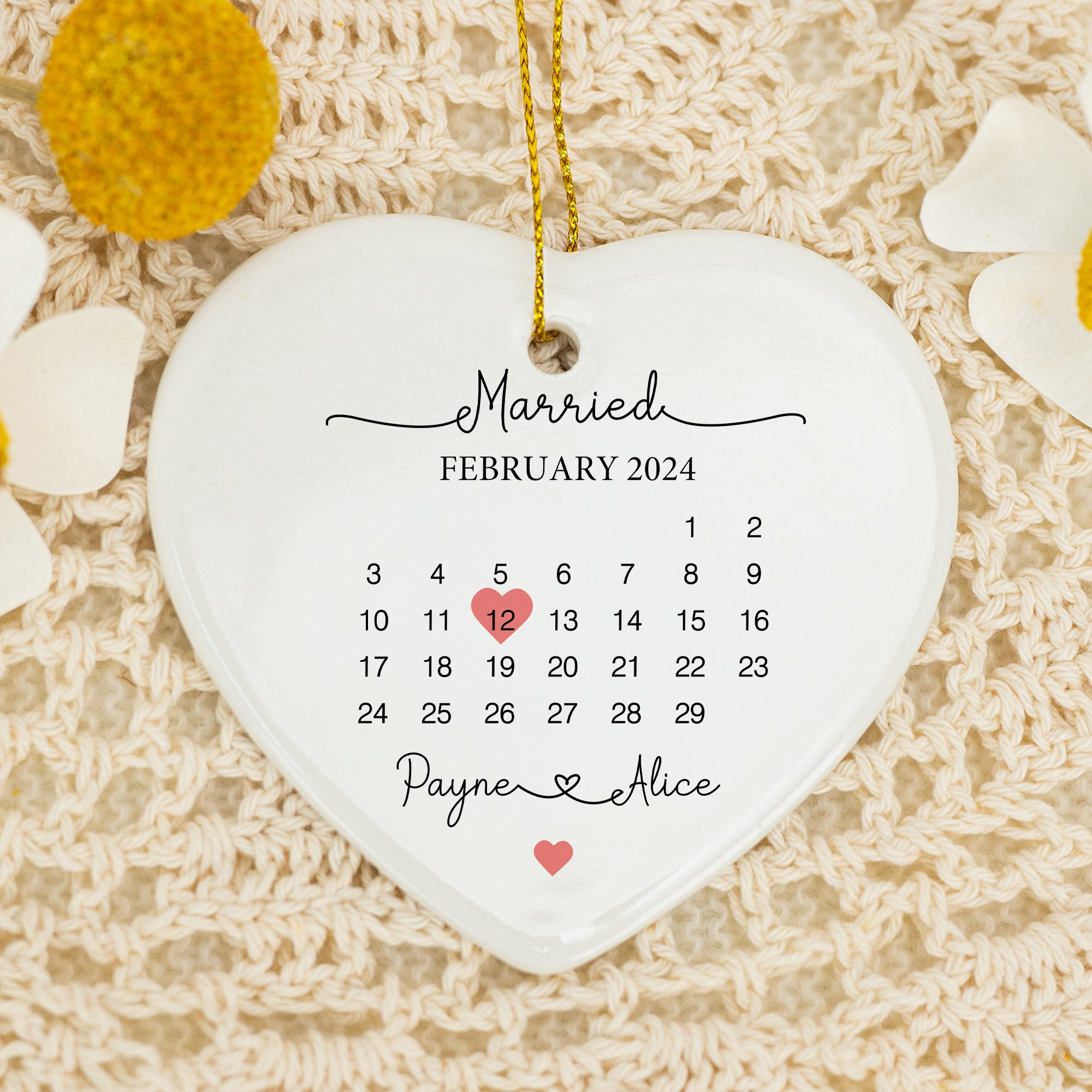 Personalized Mr & Mrs Wedding Heart Plaque - Custom Wedding Date Keepsake Ornament 4 - MeasureMason Personalized Mr & Mrs Wedding Heart Plaque - Custom Wedding Date Keepsake Ornament 4