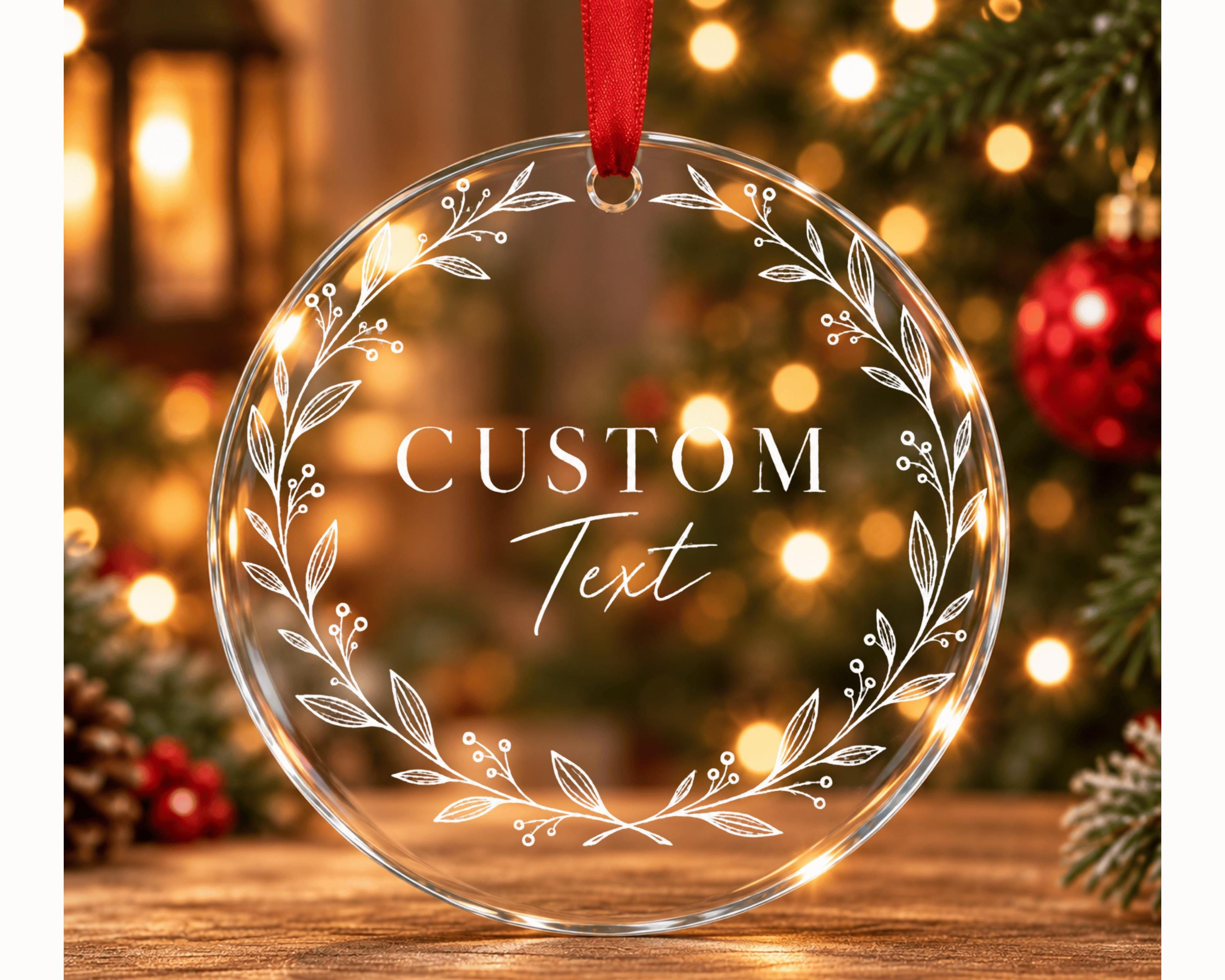 Personalized Crystal Glass Christmas Ornament – UV Printed Custom Text, Name or Quote, 3" Beveled Holiday Keepsake 3 - MeasureMason Personalized Crystal Glass Christmas Ornament – UV Printed Custom Text, Name or Quote, 3" Beveled Holiday Keepsake 3