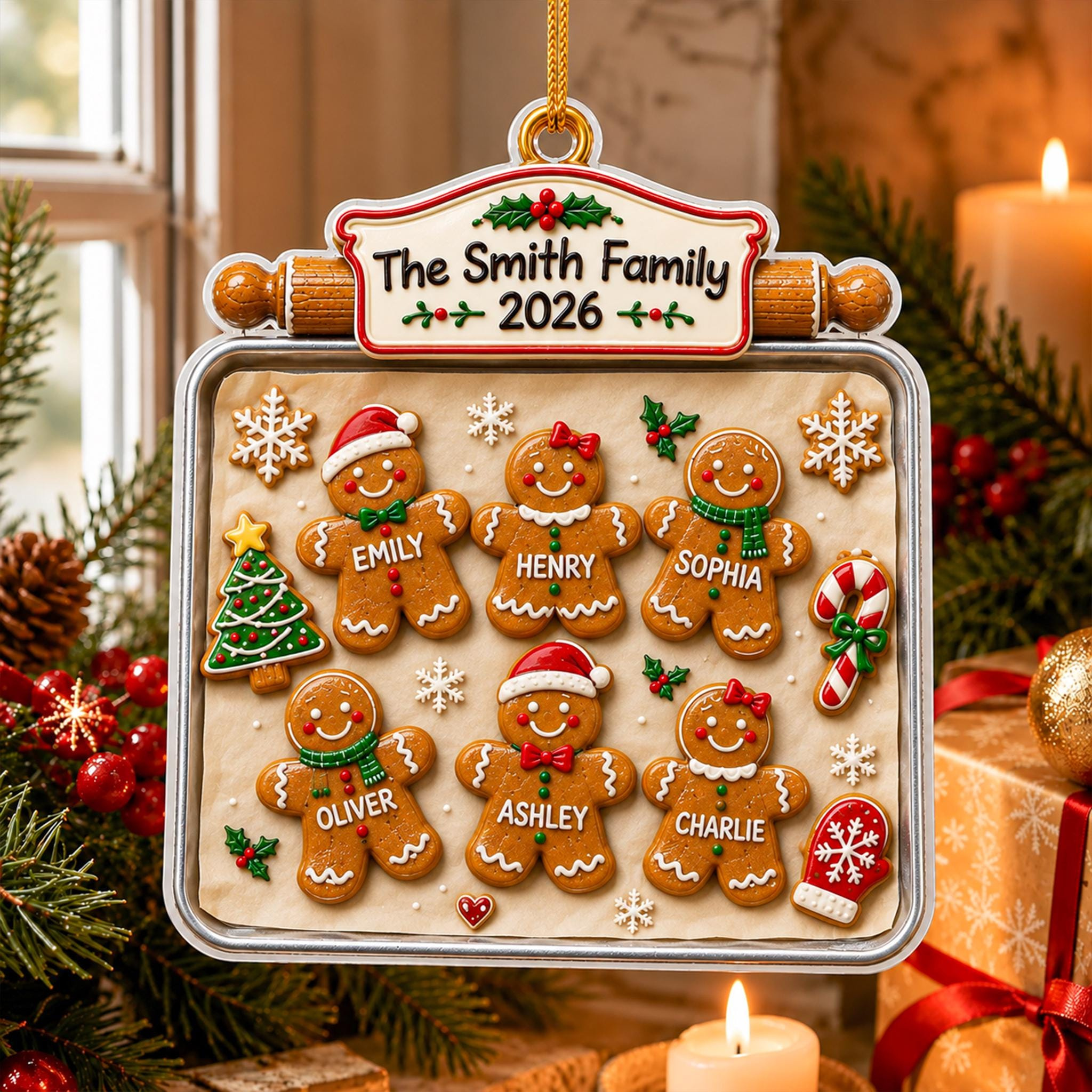 Personalized Family Baking Christmas Tree Ornament – 3D Raised Acrylic Personalized Family Baking Christmas Tree Ornament – 3D Raised Acrylic