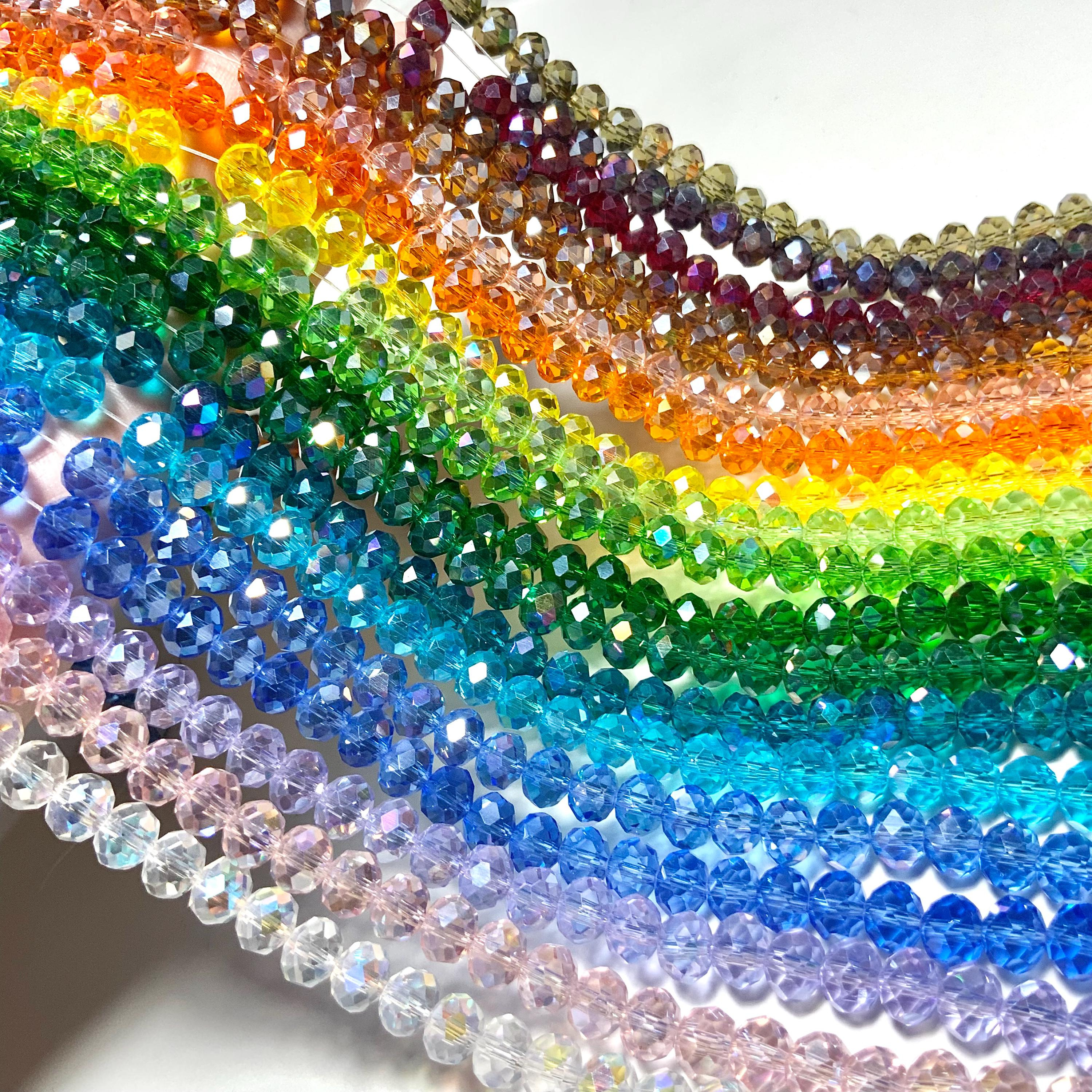 8x6mm Faceted Rondelle Crystal AB Beads Strand - Violet Lilac DIY Jewelry Making Supplies 8x6mm Faceted Rondelle Crystal AB Beads Strand - Violet Lilac DIY Jewelry Making Supplies