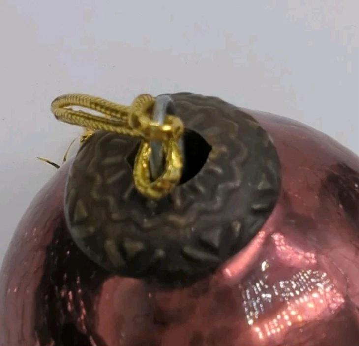 Vintage Crackle Glass Reddish Brown Kugel Style Christmas Ornament Round Heavy 2 - MeasureMason Vintage Crackle Glass Reddish Brown Kugel Style Christmas Ornament Round Heavy 2