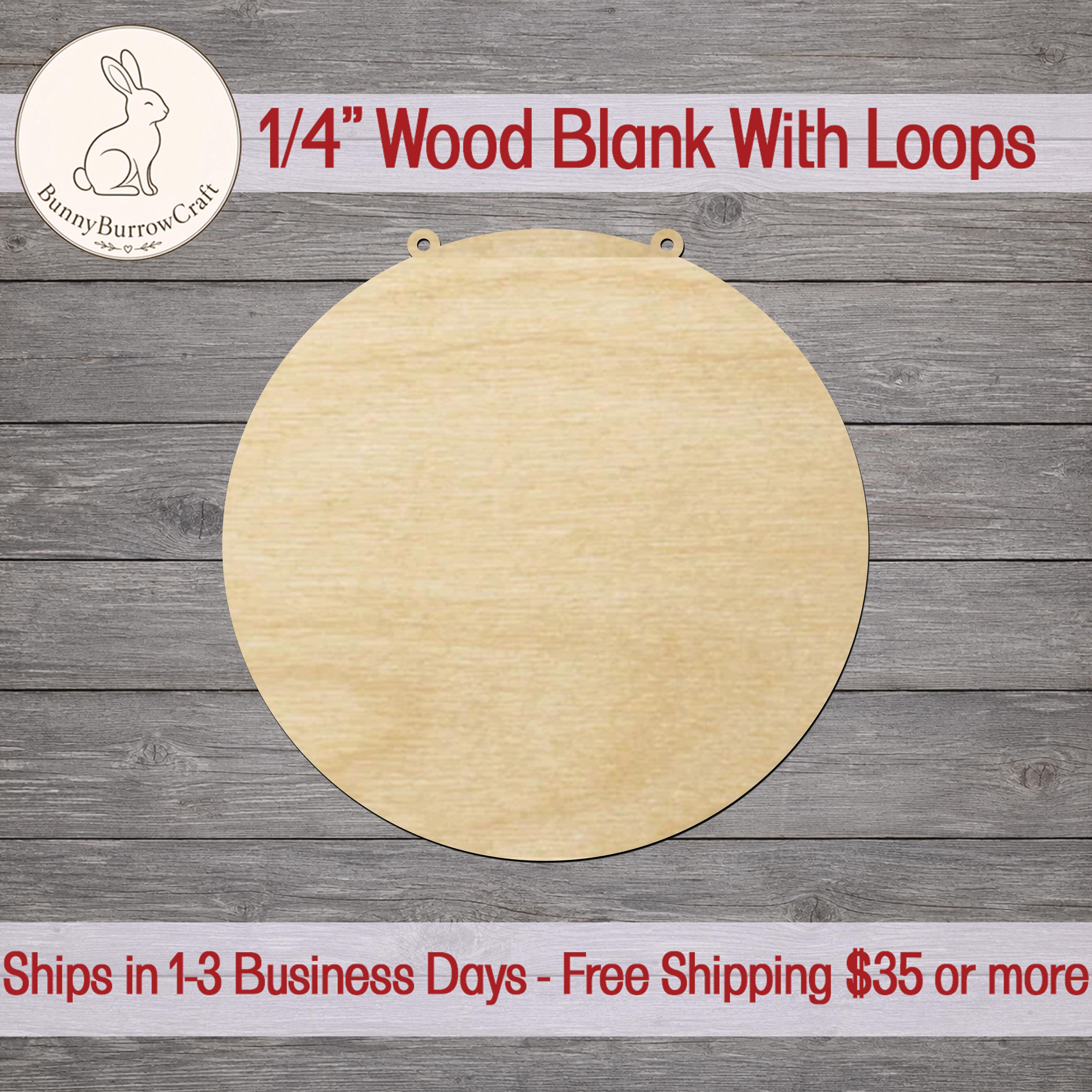 Wood Round With Loops – Laser Cut Plywood – 1/4'' Wood Blank - Unfinished Wood Wood Round With Loops – Laser Cut Plywood – 1/4'' Wood Blank - Unfinished Wood