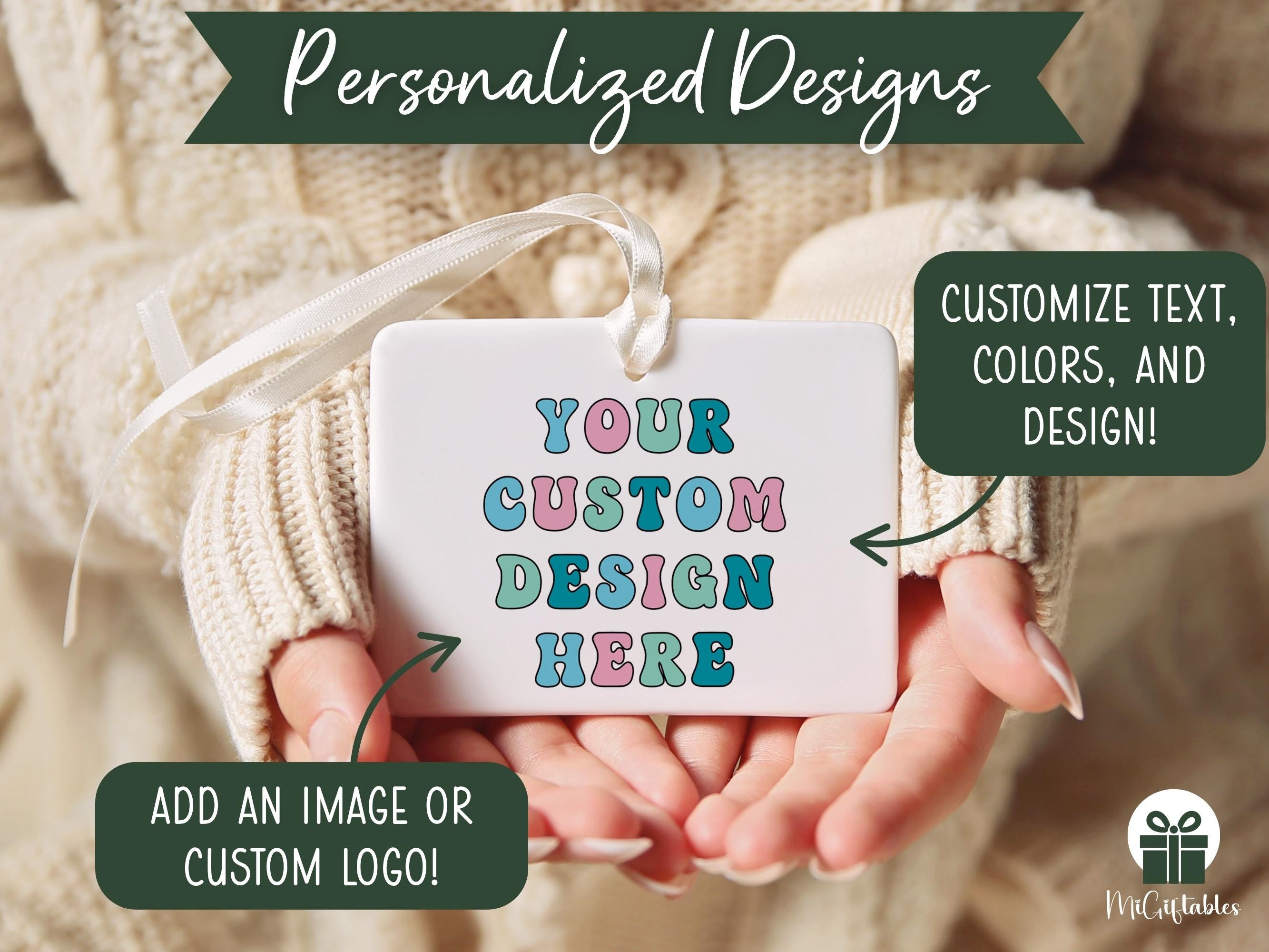 Custom Design Ornament, Personalized Company Logo Christmas Ornament, Rectangle Photo Ornament Business Gift 1 - MeasureMason Custom Design Ornament, Personalized Company Logo Christmas Ornament, Rectangle Photo Ornament Business Gift 1