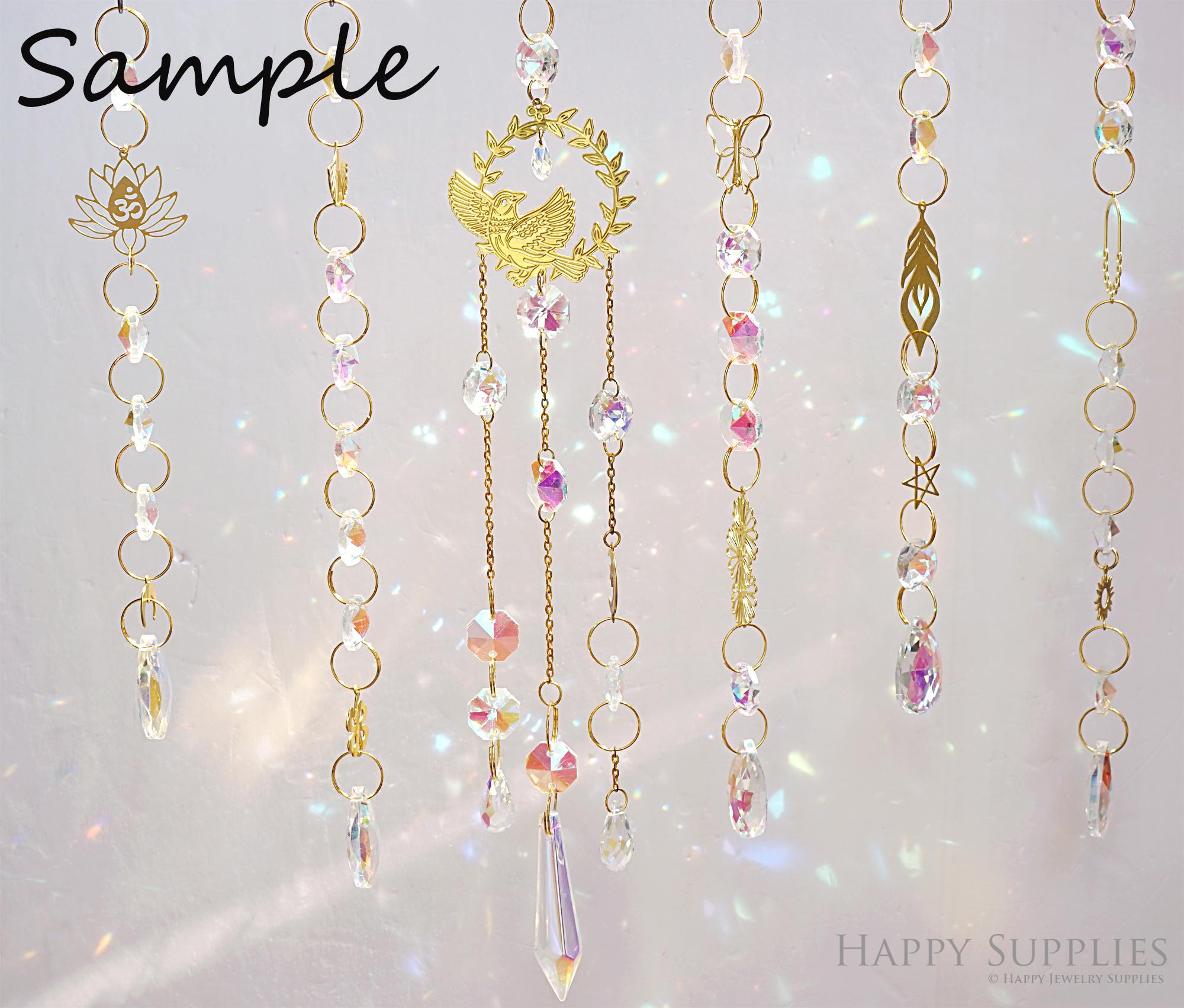 Brass Angel Charm with Rainbow Acrylic Prism - DIY Jewelry Making Supply 4 - MeasureMason Brass Angel Charm with Rainbow Acrylic Prism - DIY Jewelry Making Supply 4