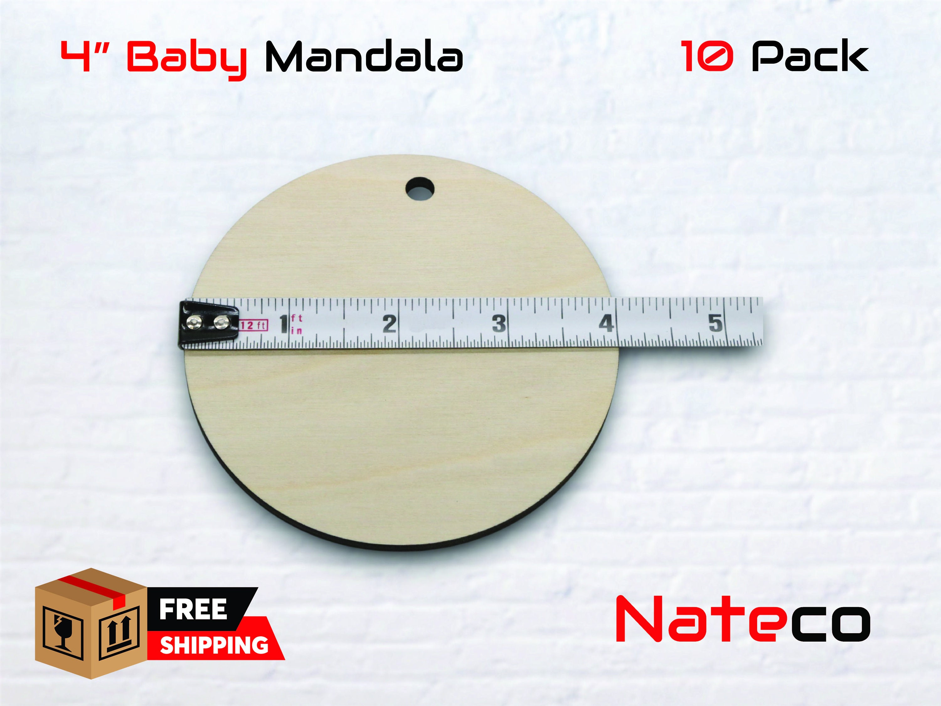 4 Inch Baby Mandala Round Ornaments - 1/4 Inch Birch Plywood Blank - 10 Pack with Center Reference 2 - MeasureMason 4 Inch Baby Mandala Round Ornaments - 1/4 Inch Birch Plywood Blank - 10 Pack with Center Reference 2