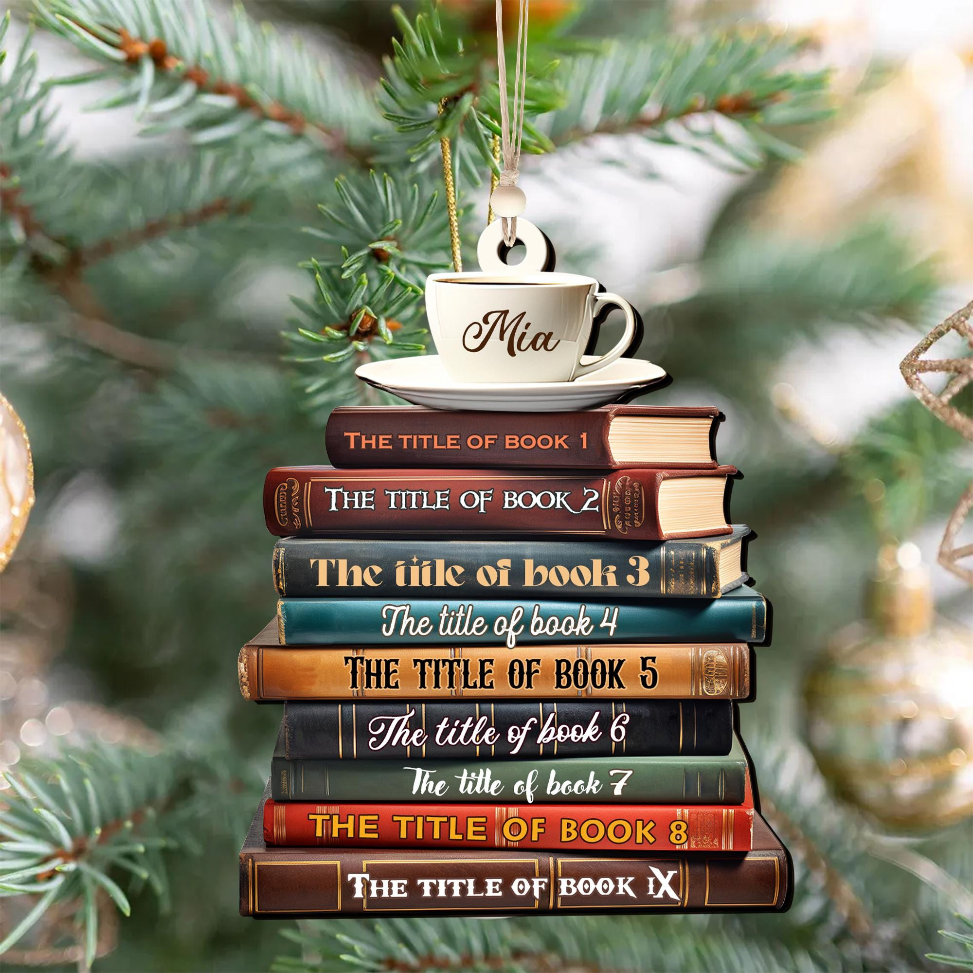 Personalized Christmas Book Name Ornament, Book Lover Gift, 2026 Christmas Ornaments, Bookworm Gifts, Acrylic 2 - MeasureMason Personalized Christmas Book Name Ornament, Book Lover Gift, 2026 Christmas Ornaments, Bookworm Gifts, Acrylic 2