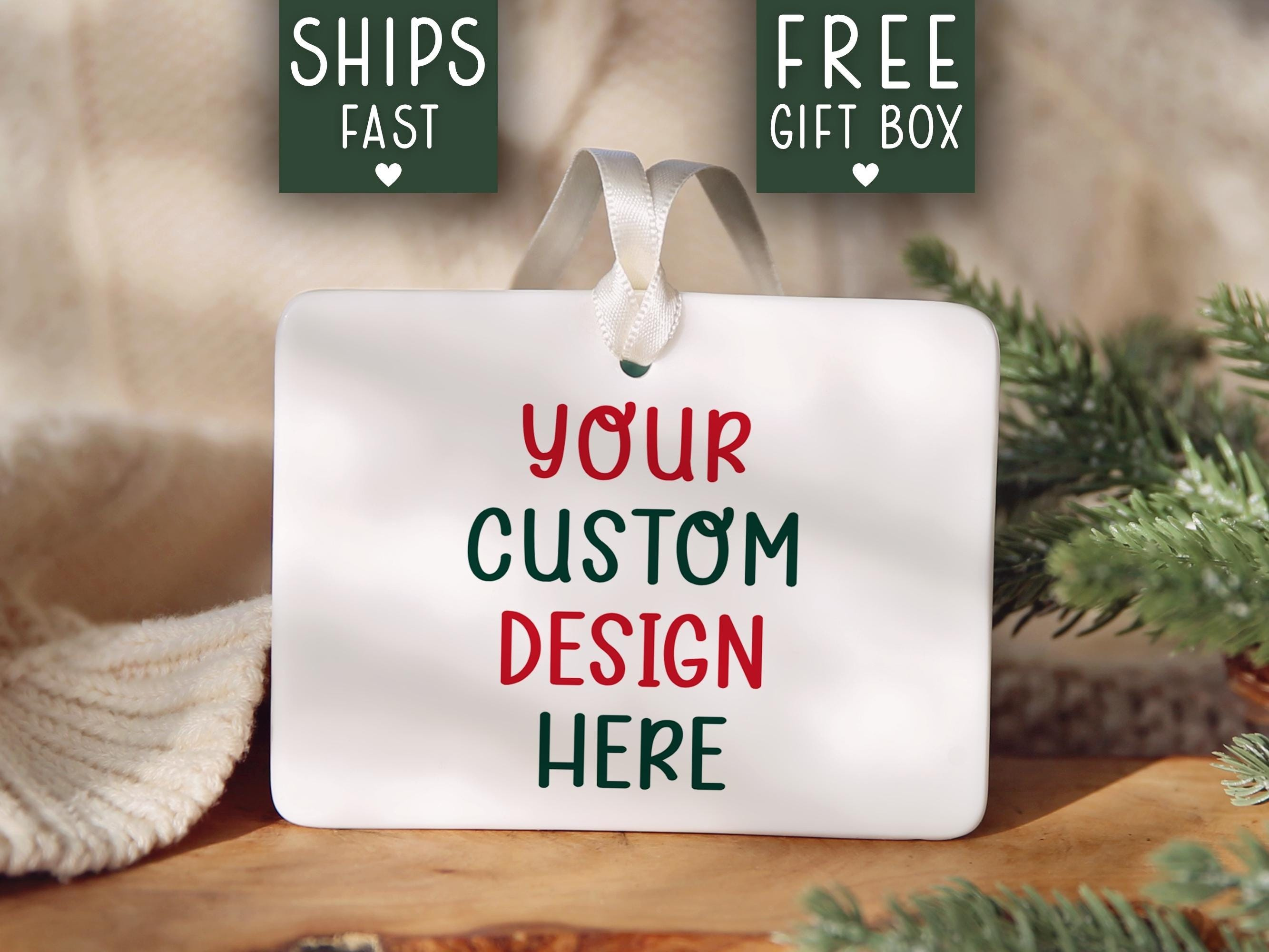 Custom Design Ornament, Personalized Company Logo Christmas Ornament, Rectangle Photo Ornament Business Gift Custom Design Ornament, Personalized Company Logo Christmas Ornament, Rectangle Photo Ornament Business Gift