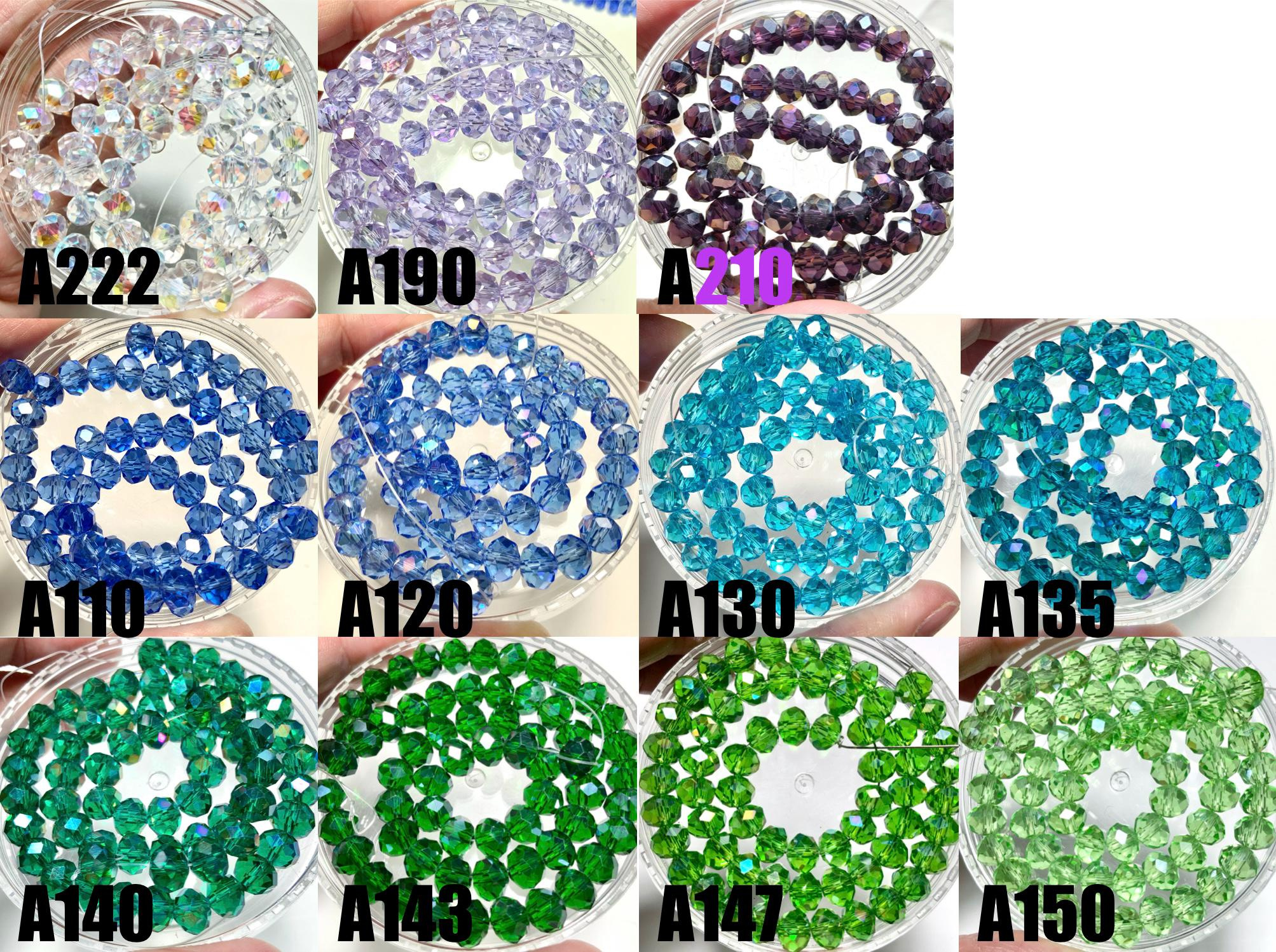 8x6mm Faceted Rondelle Crystal AB Beads Strand - Violet Lilac DIY Jewelry Making Supplies 2 - MeasureMason 8x6mm Faceted Rondelle Crystal AB Beads Strand - Violet Lilac DIY Jewelry Making Supplies 2