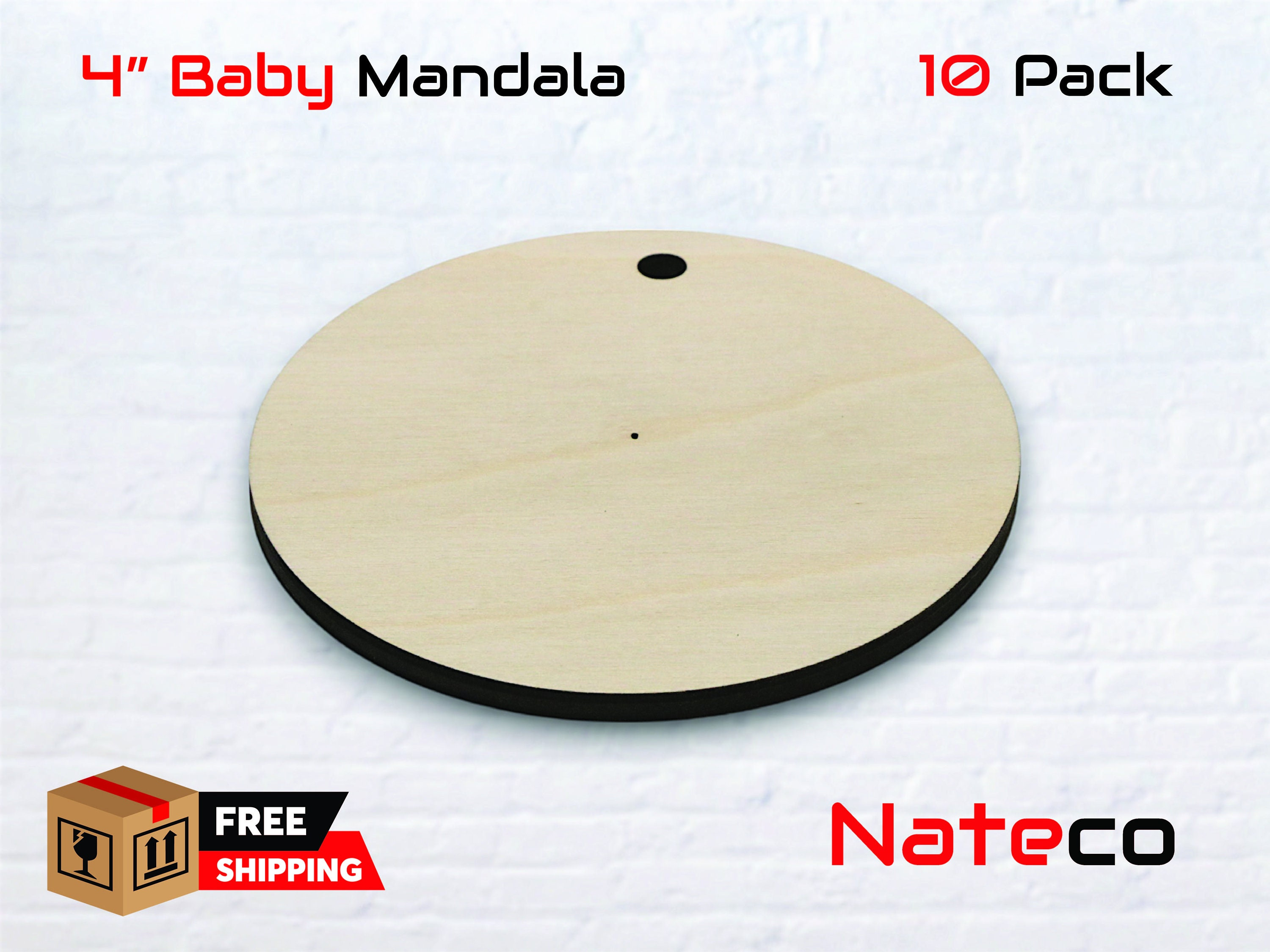 4 Inch Baby Mandala Round Ornaments - 1/4 Inch Birch Plywood Blank - 10 Pack with Center Reference 1 - MeasureMason 4 Inch Baby Mandala Round Ornaments - 1/4 Inch Birch Plywood Blank - 10 Pack with Center Reference 1
