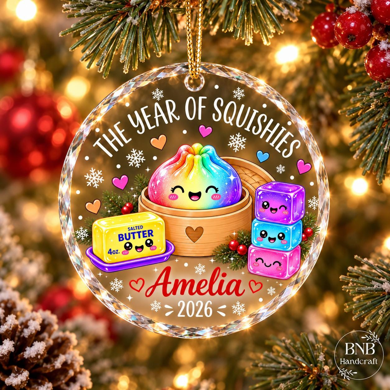 Personalized Kids Christmas Ornament - Custom Name & Year Keepsake