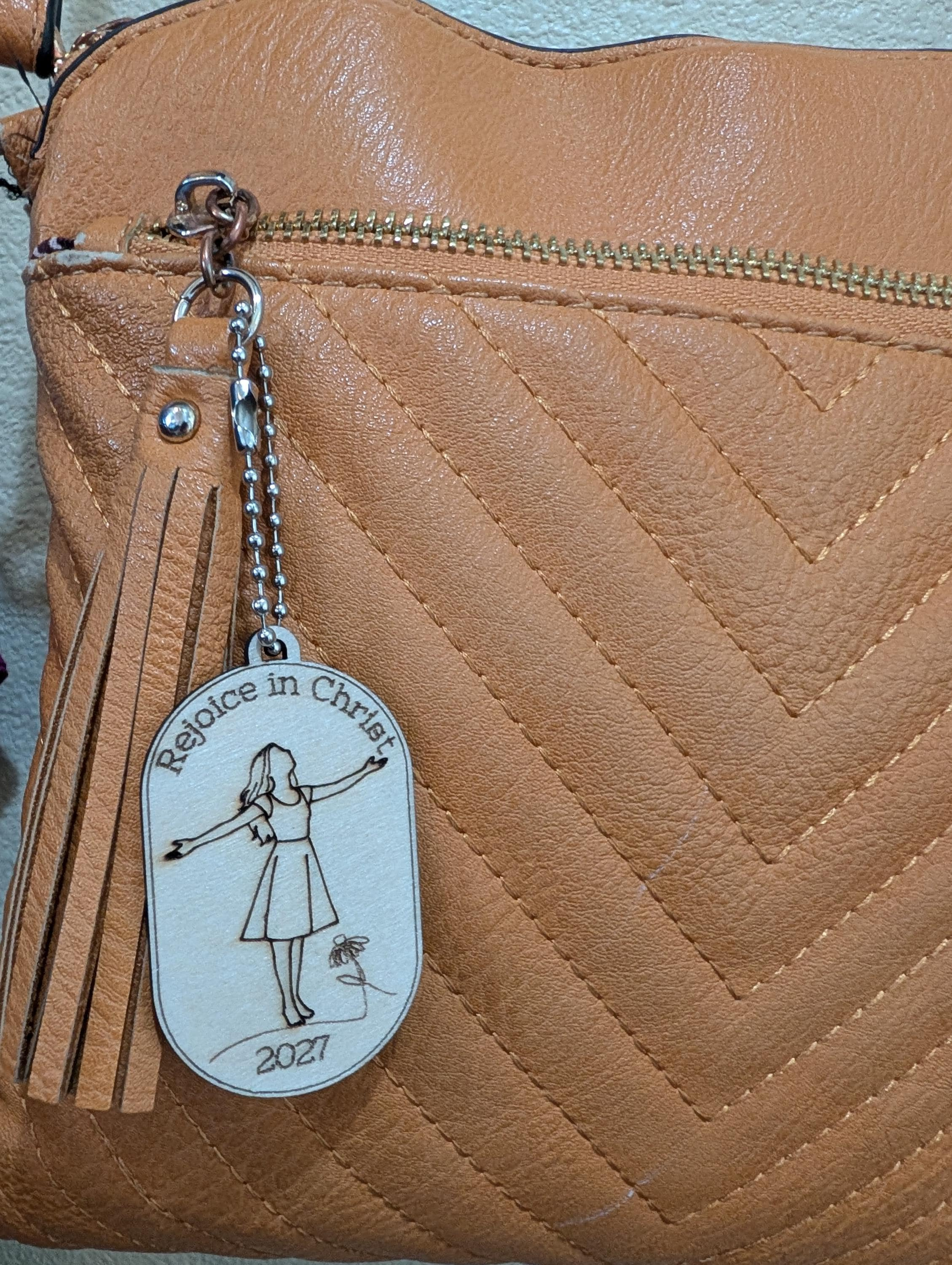 Rejoice in Christ 2027 Wood Keychain - LDS Youth Theme Laser-Cut Christian Gift Rejoice in Christ 2027 Wood Keychain - LDS Youth Theme Laser-Cut Christian Gift