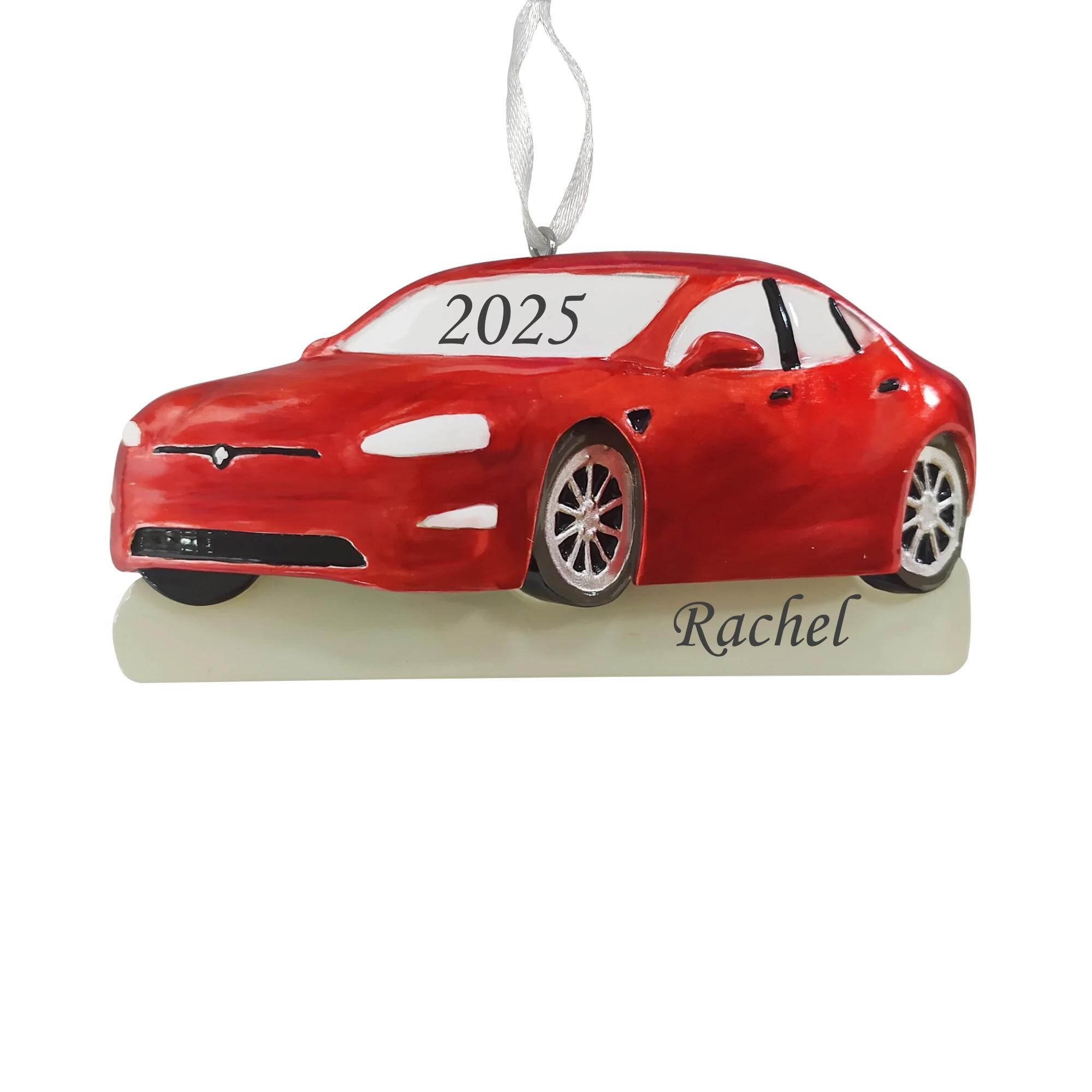 Personalized Electric Car Christmas Ornament for Kids - Custom Name & Year Race Car Decor Personalized Electric Car Christmas Ornament for Kids - Custom Name & Year Race Car Decor
