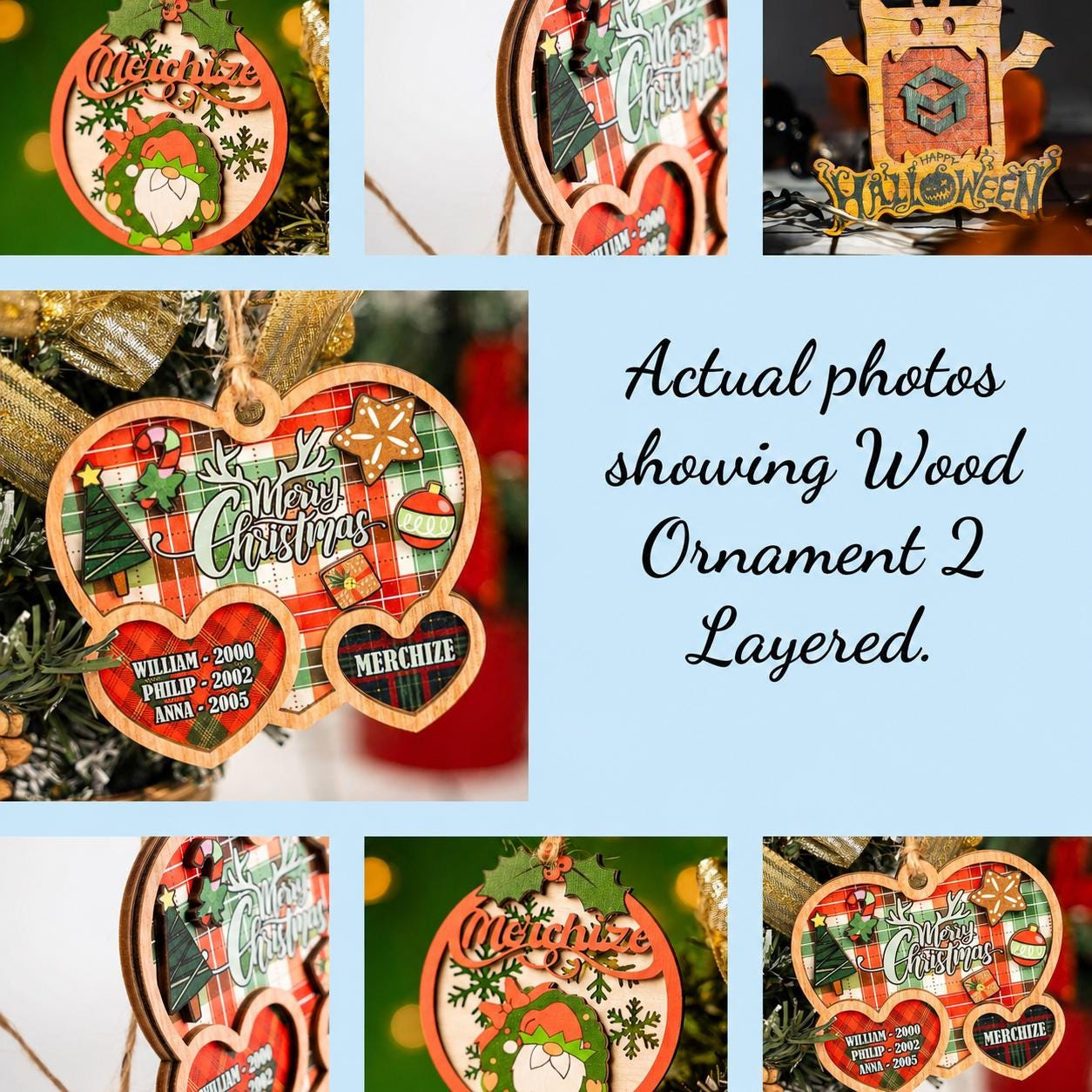 Personalized Couple Wood Christmas Ornament - Custom Adventure Mountain Keepsake - First Christmas Together Gift 3 - MeasureMason Personalized Couple Wood Christmas Ornament - Custom Adventure Mountain Keepsake - First Christmas Together Gift 3