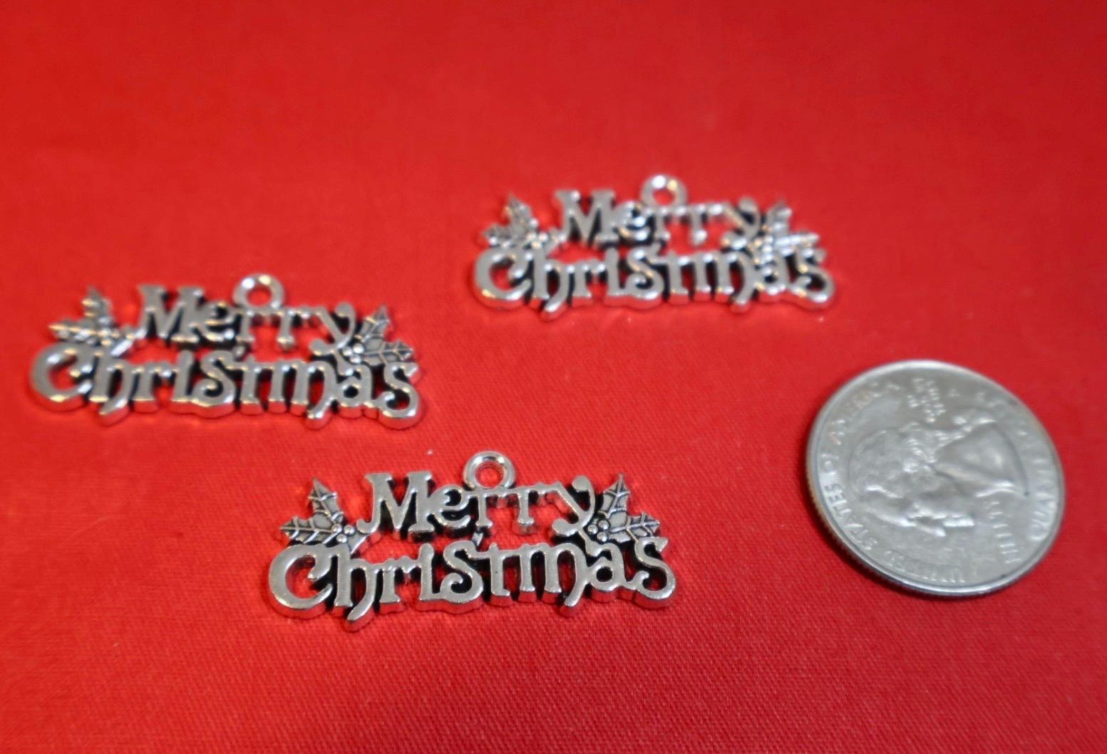 BULK 15 Merry Christmas Charms Antique Silver Santa Pendants DIY Metal Finding Jewelry Making BC332B