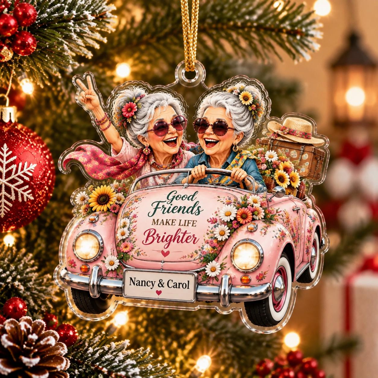 Personalized Acrylic Christmas Ornament 2026 - Best Friend Forever BFF Gift with Custom Names Personalized Acrylic Christmas Ornament 2026 - Best Friend Forever BFF Gift with Custom Names