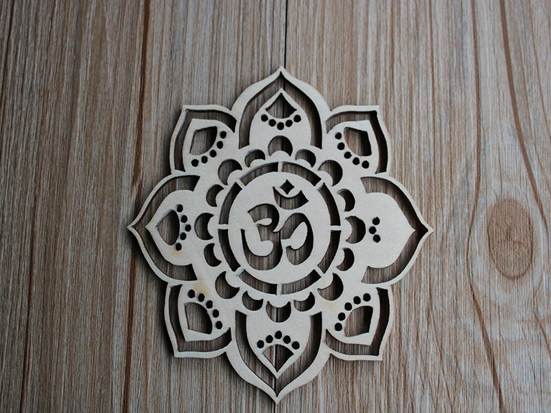 OM Lotus Mandala Wood Coasters - Laser Cut Unfinished Wood Craft Supply for DIY Projects 1 - MeasureMason OM Lotus Mandala Wood Coasters - Laser Cut Unfinished Wood Craft Supply for DIY Projects 1