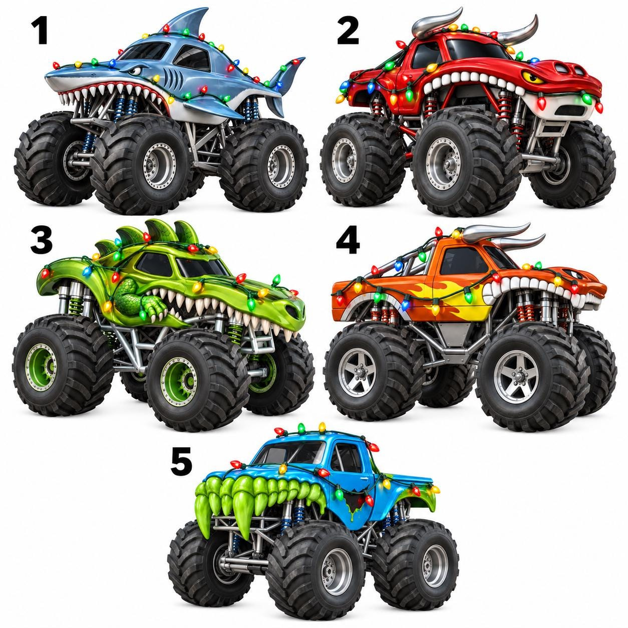 Personalized Monster Truck 2D Flat Ornament, Custom Name Christmas Tree Decor, Kids Truck Lover Gift 1 - MeasureMason Personalized Monster Truck 2D Flat Ornament, Custom Name Christmas Tree Decor, Kids Truck Lover Gift 1