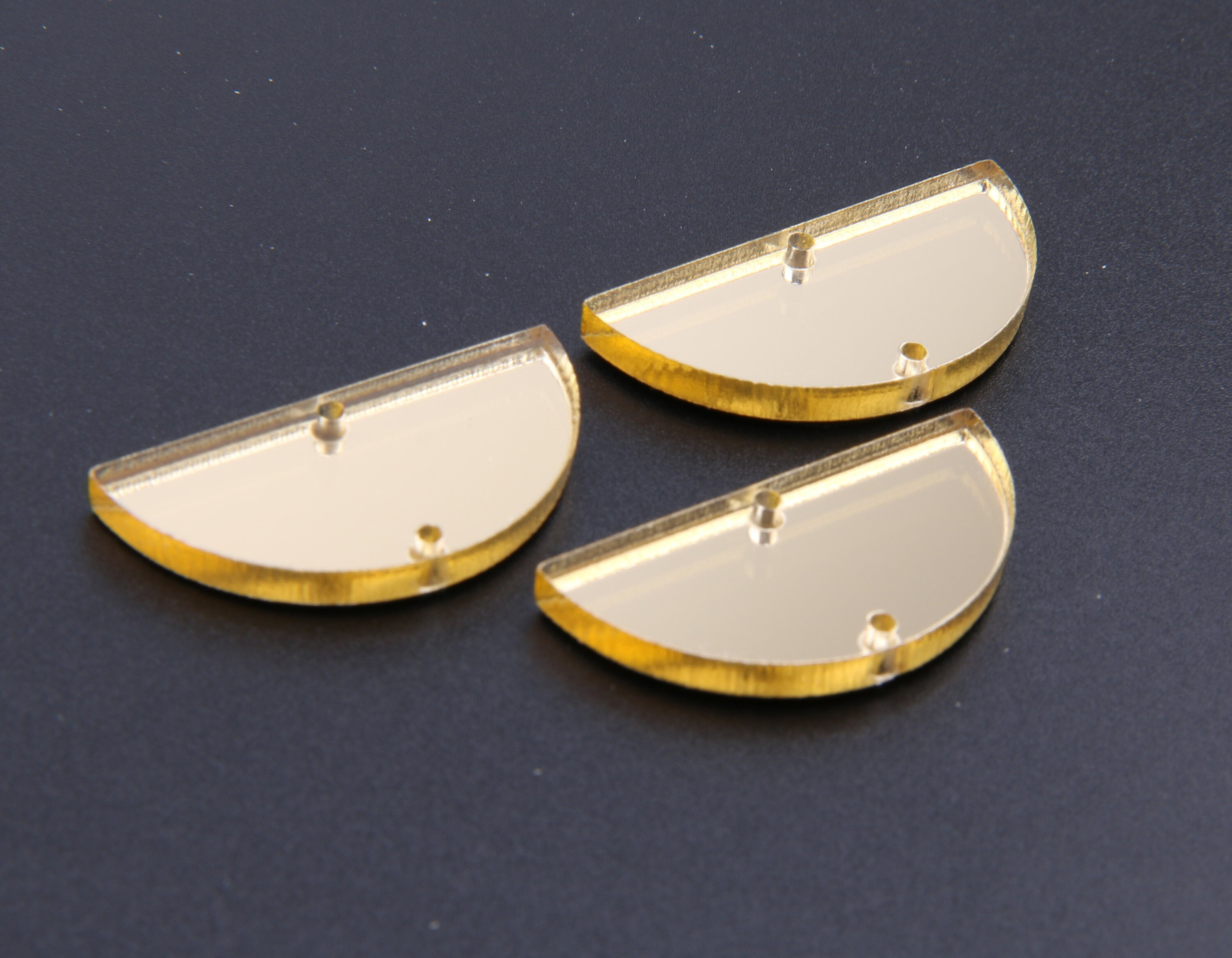 Mirror Acrylic Semi-Circle Earring Connectors, Gold Earring Charms BR0527 Mirror Acrylic Semi-Circle Earring Connectors, Gold Earring Charms BR0527