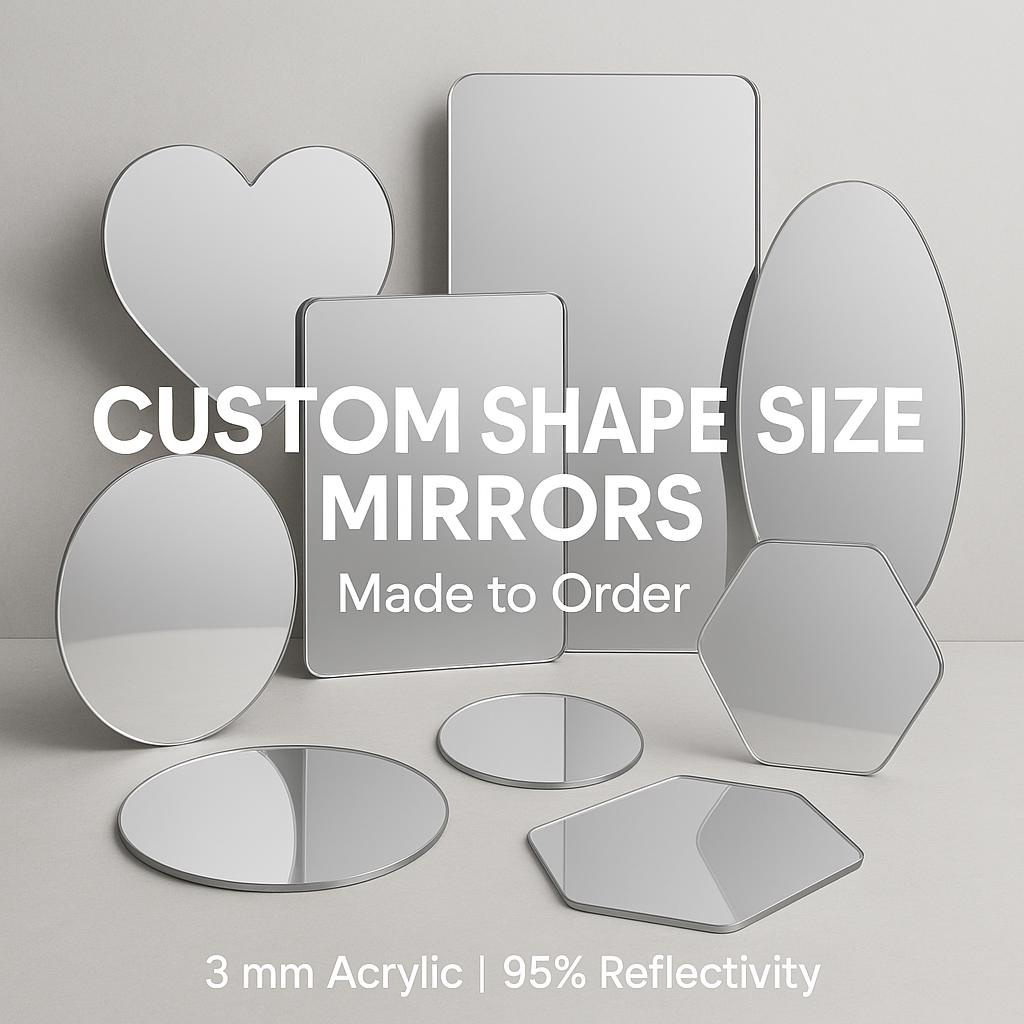 Custom Acrylic Mirror Shapes Made to Order for Crafts, Decor and Events Custom Acrylic Mirror Shapes Made to Order for Crafts, Decor and Events