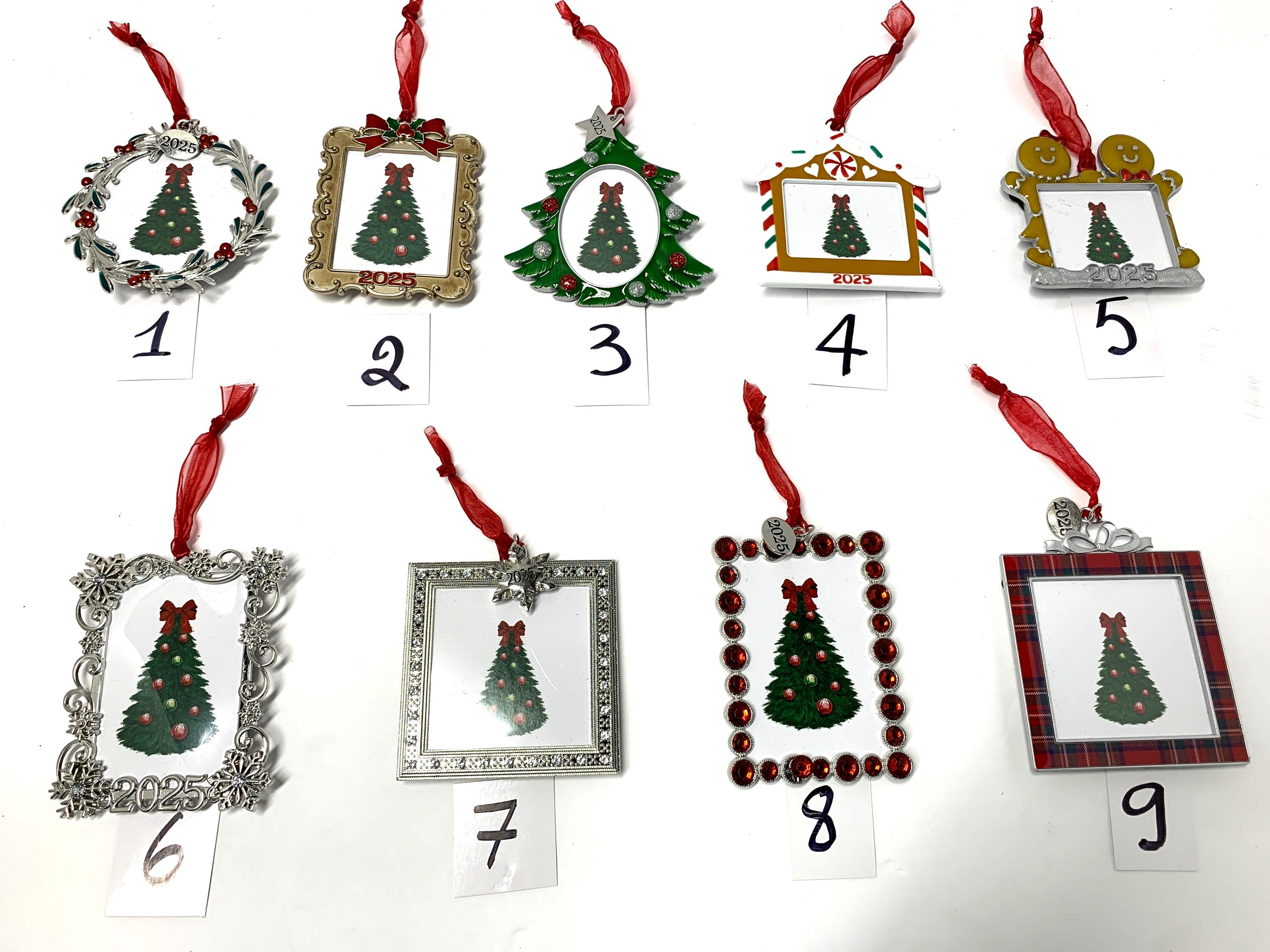 Christmas Photo Frame Ornament 2025, Holiday Picture Ornament in Select Styles