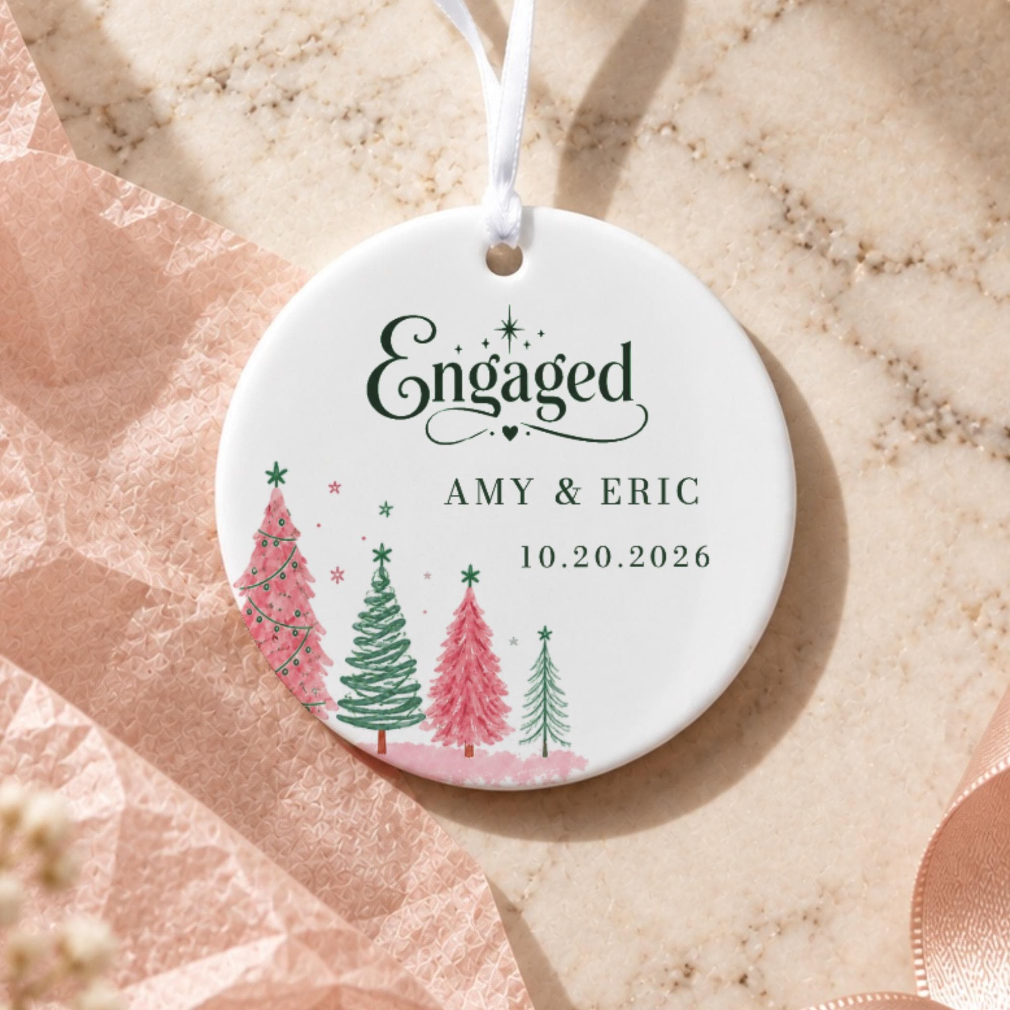 Personalized Engaged Ornament 2026, First Christmas Engaged Couple Keepsake Personalized Engaged Ornament 2026, First Christmas Engaged Couple Keepsake