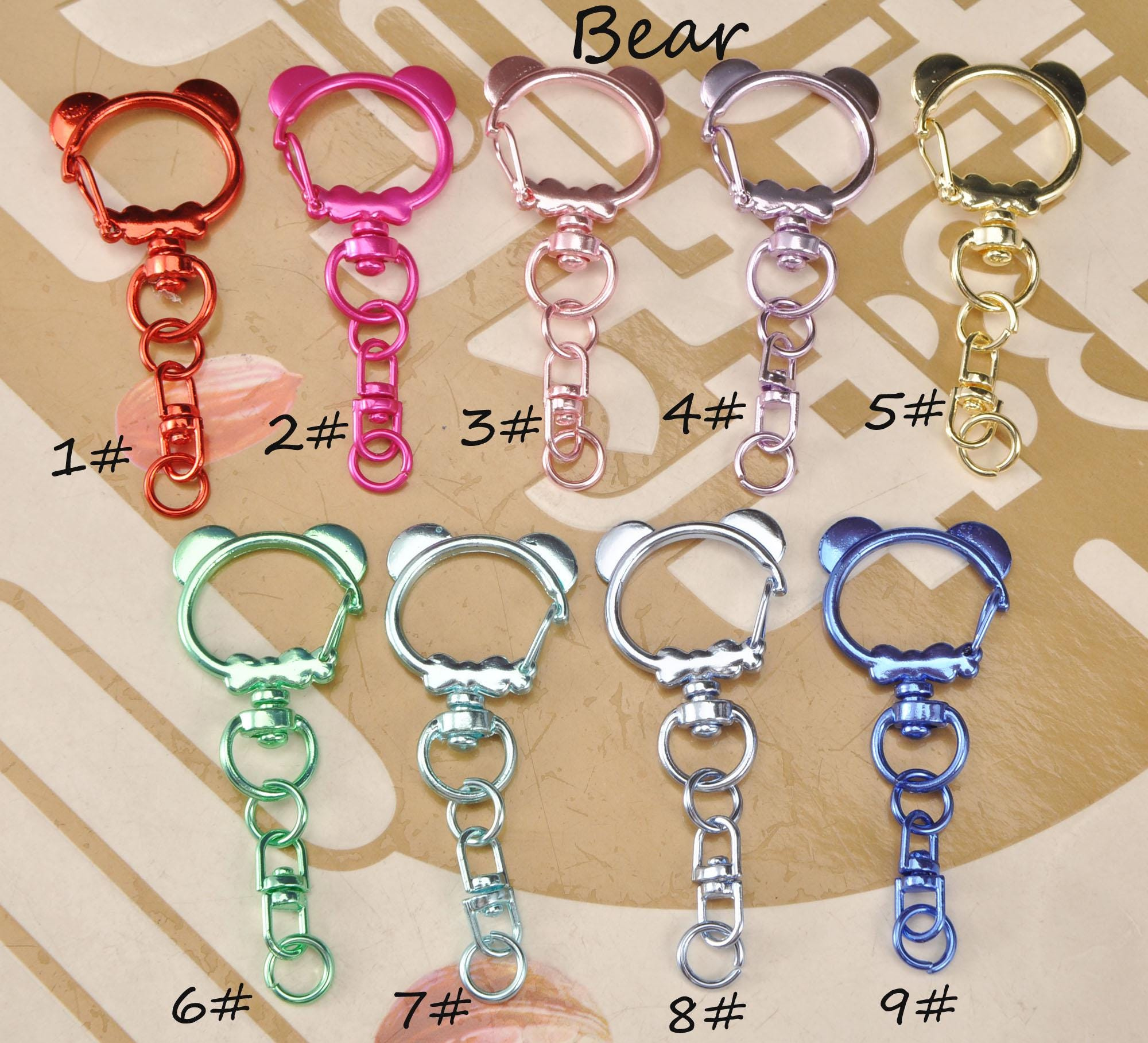 10 Colorful Snap Hook Clips for Keychains, DIY Jewelry Making Lobster Clasp Buckles 1