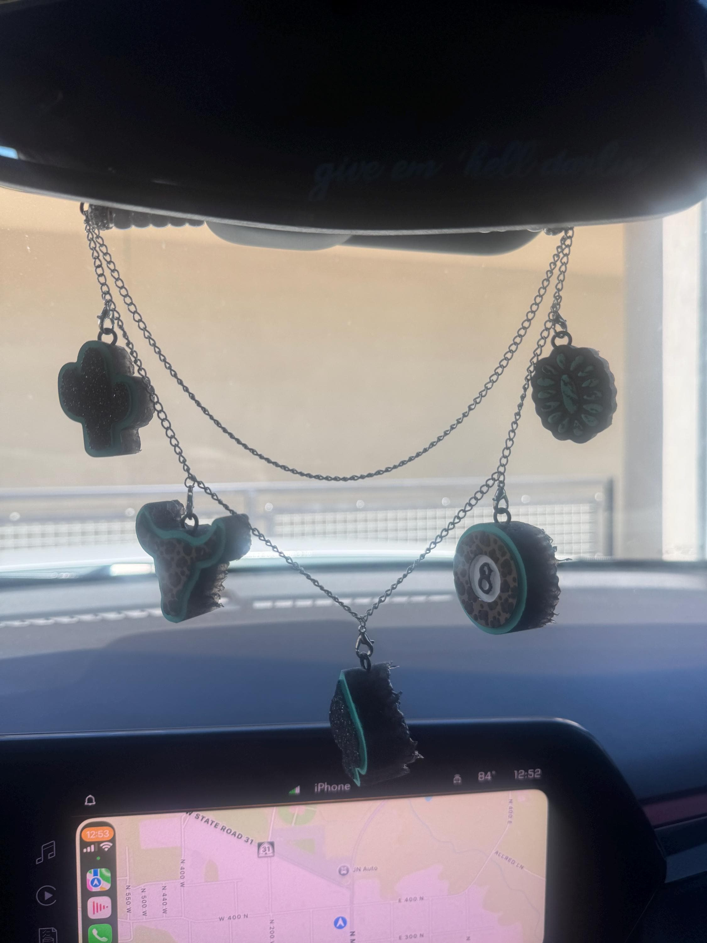 Western Car Freshie Charm - Handmade Car Hanger Accessory Gift for Her 3 - MeasureMason Western Car Freshie Charm - Handmade Car Hanger Accessory Gift for Her 3