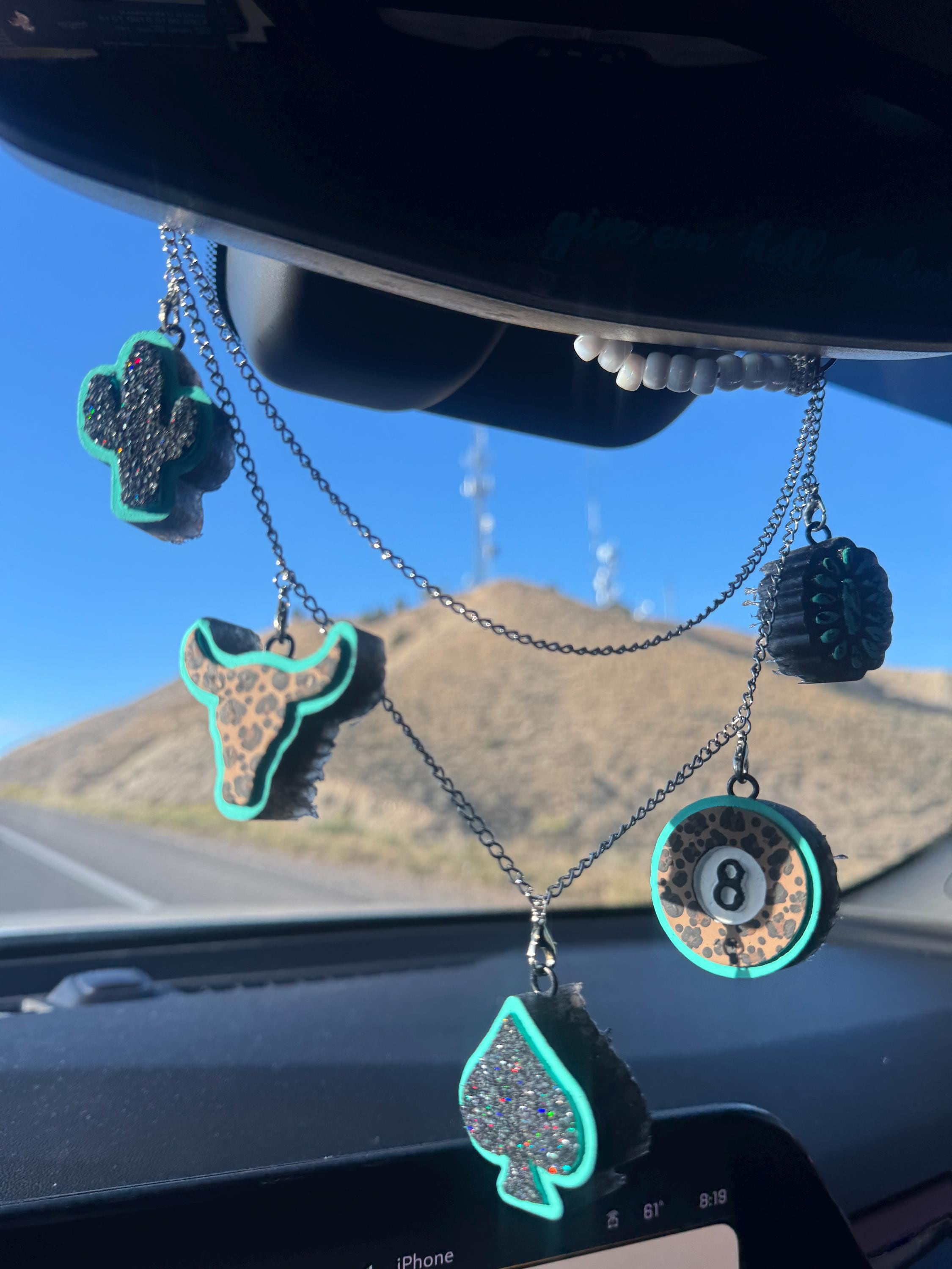 Western Car Freshie Charm - Handmade Car Hanger Accessory Gift for Her Western Car Freshie Charm - Handmade Car Hanger Accessory Gift for Her