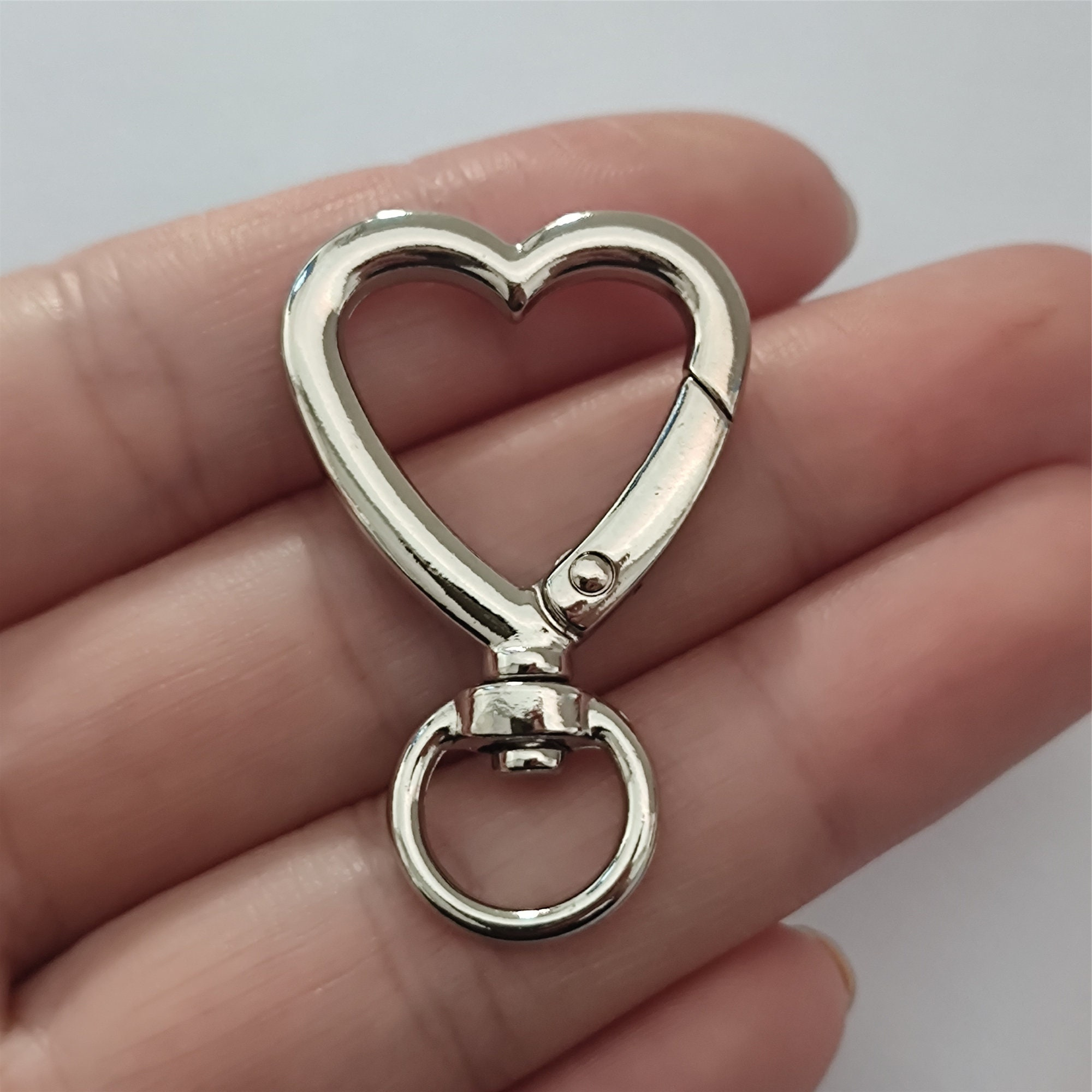 Heart Shape Lobster Clasp Key Ring for Keychain Making
