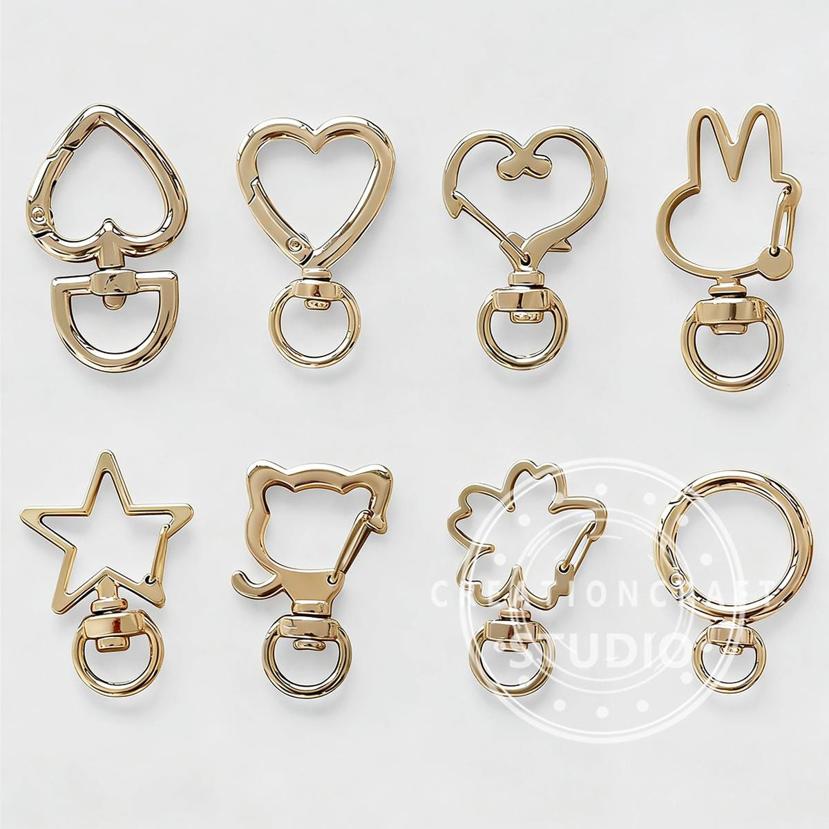 Lobster Clasp Keychain Clips for DIY Key Rings, Heart Star Rabbit Shape Accessories Lobster Clasp Keychain Clips for DIY Key Rings, Heart Star Rabbit Shape Accessories